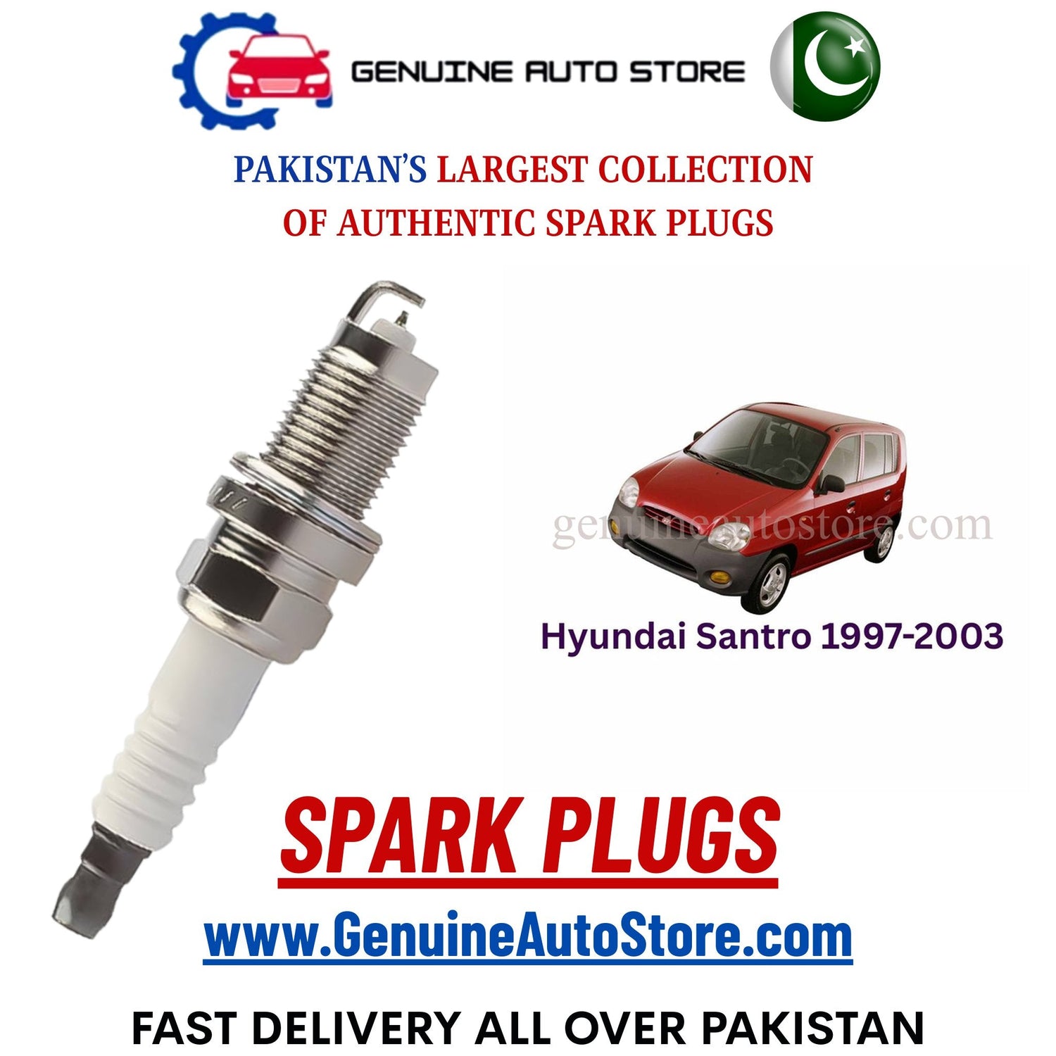 Original Iridium Hyundai Santro 1997-2003 spark plugs in Pakistan