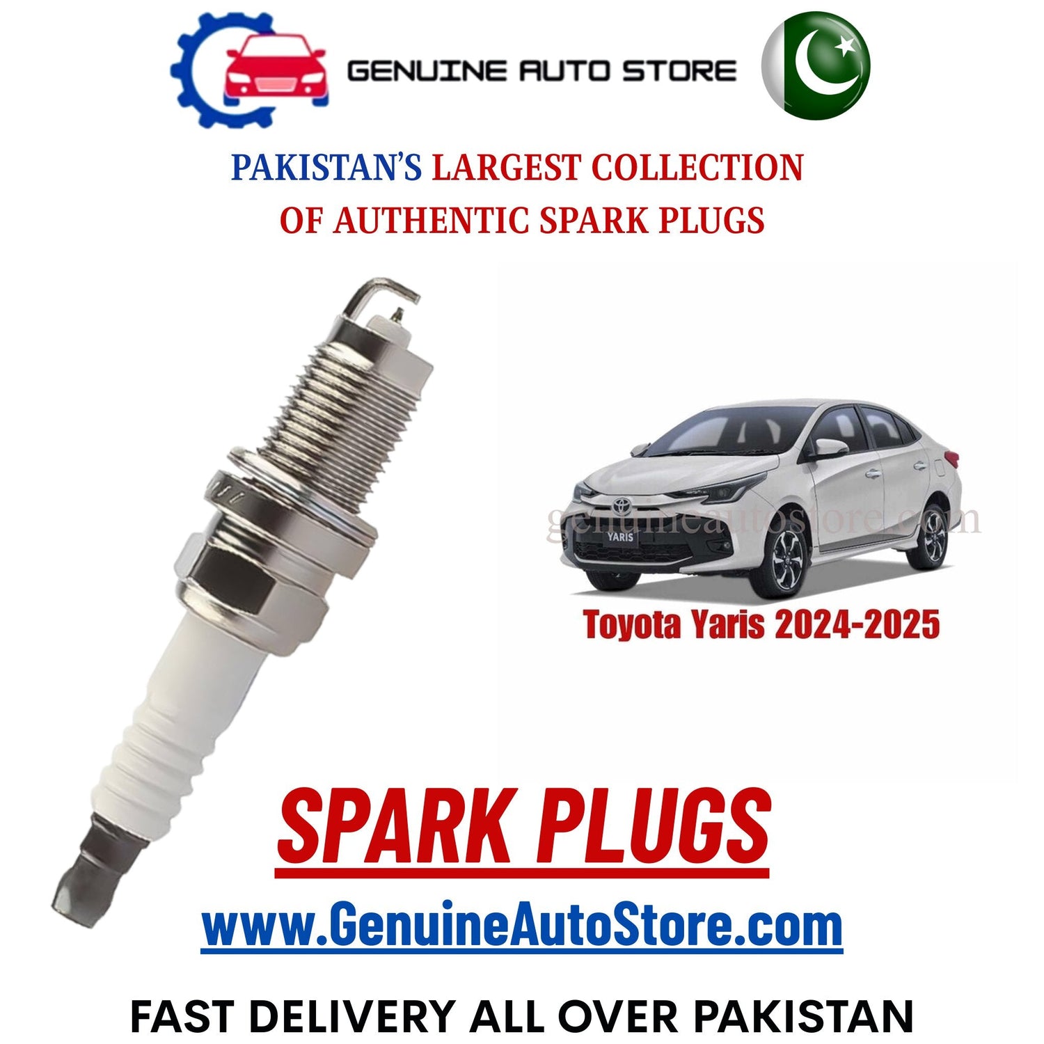 Original Iridium Toyota Yaris 2024-2025 spark plugs in Pakistan