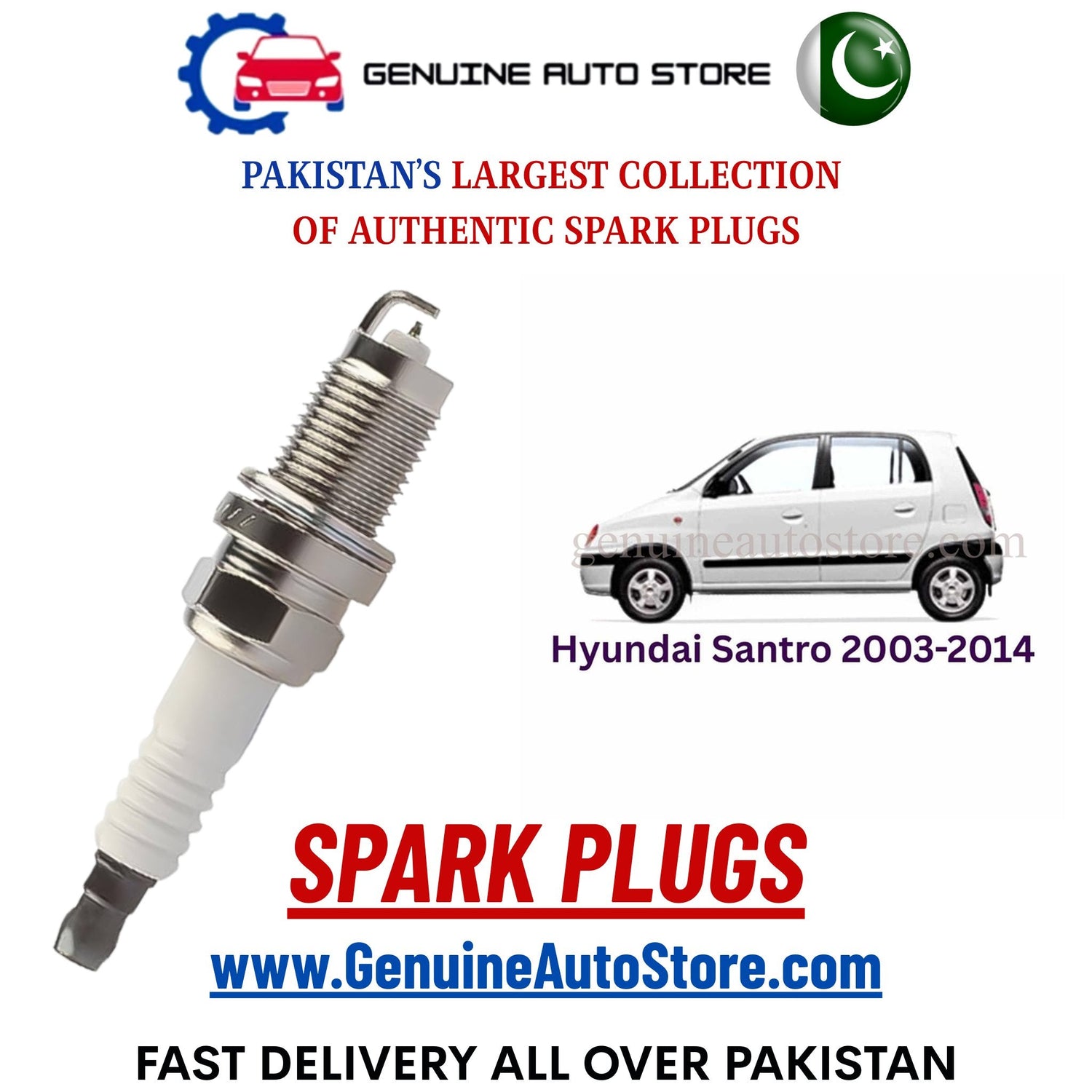 Original Iridium Hyundai Santro 2003-2014 spark plugs in Pakistan