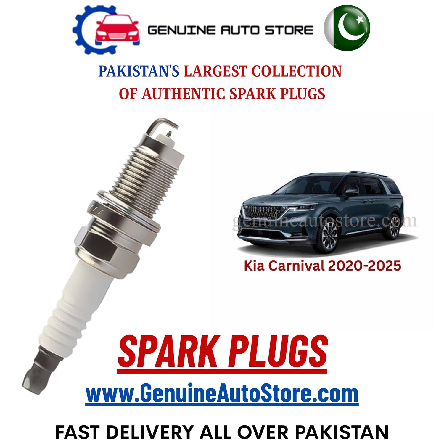Original Iridium Kia Carnival 2020-2025 spark plugs in Pakistan