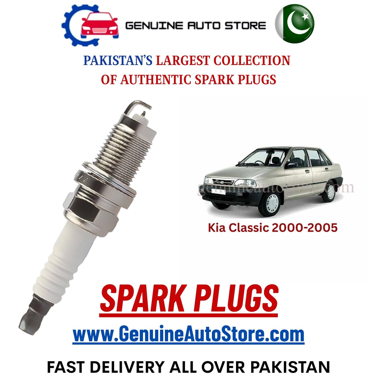 Original Iridium Kia Classic 2000-2005 spark plugs in Pakistan