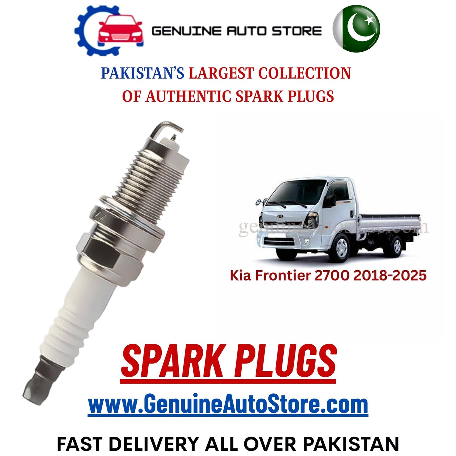Original Iridium Kia Frontier 2700 2018-2025 spark plugs in Pakistan