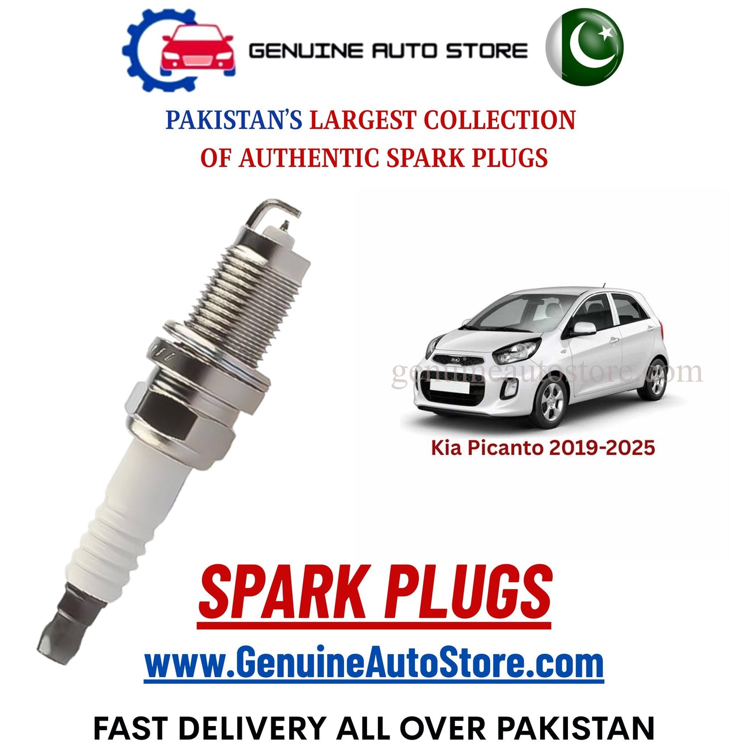 Original Iridium Kia Picanto 2019-2025 spark plugs in Pakistan