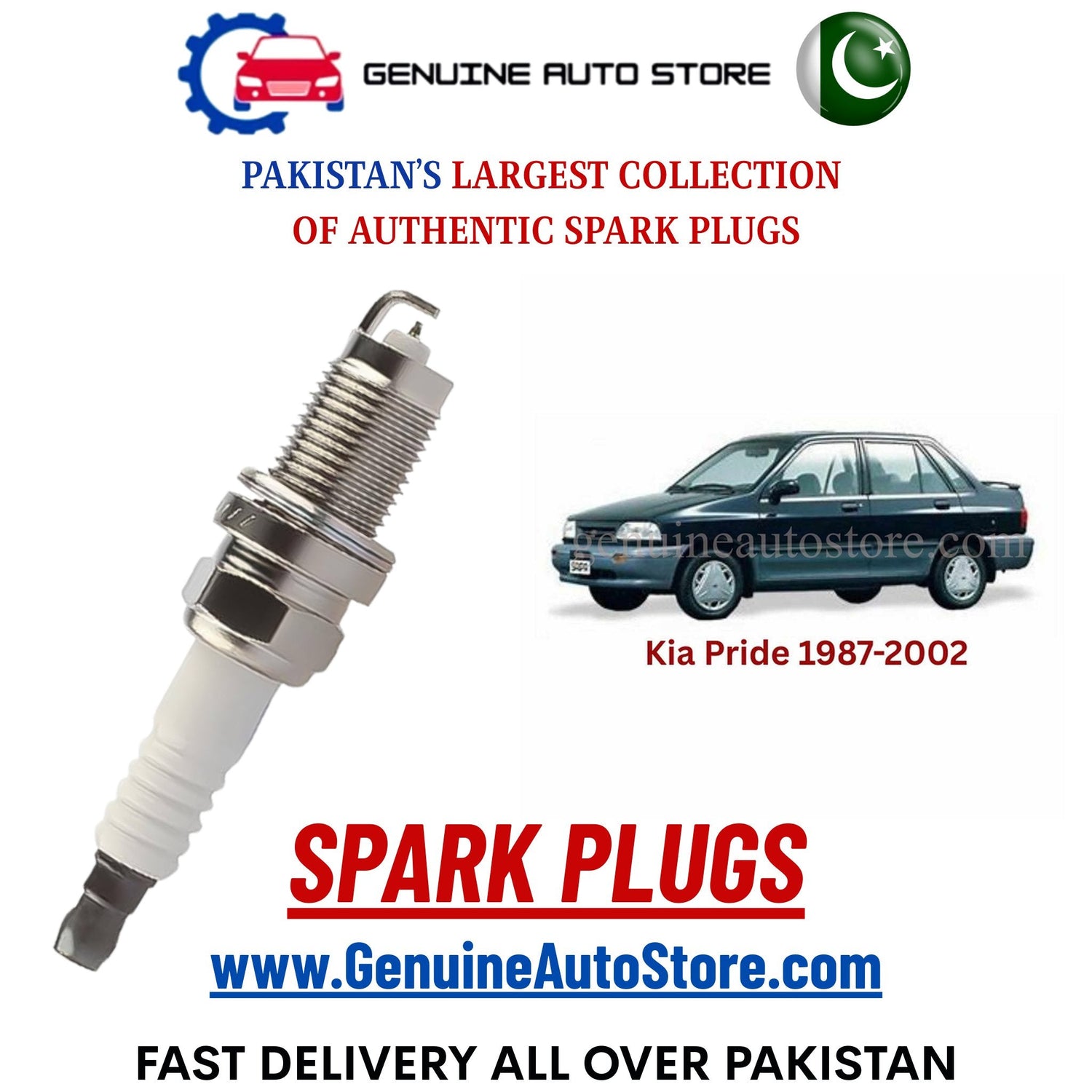 Original Iridium Kia Pride 1987-2002 spark plugs in Pakistan