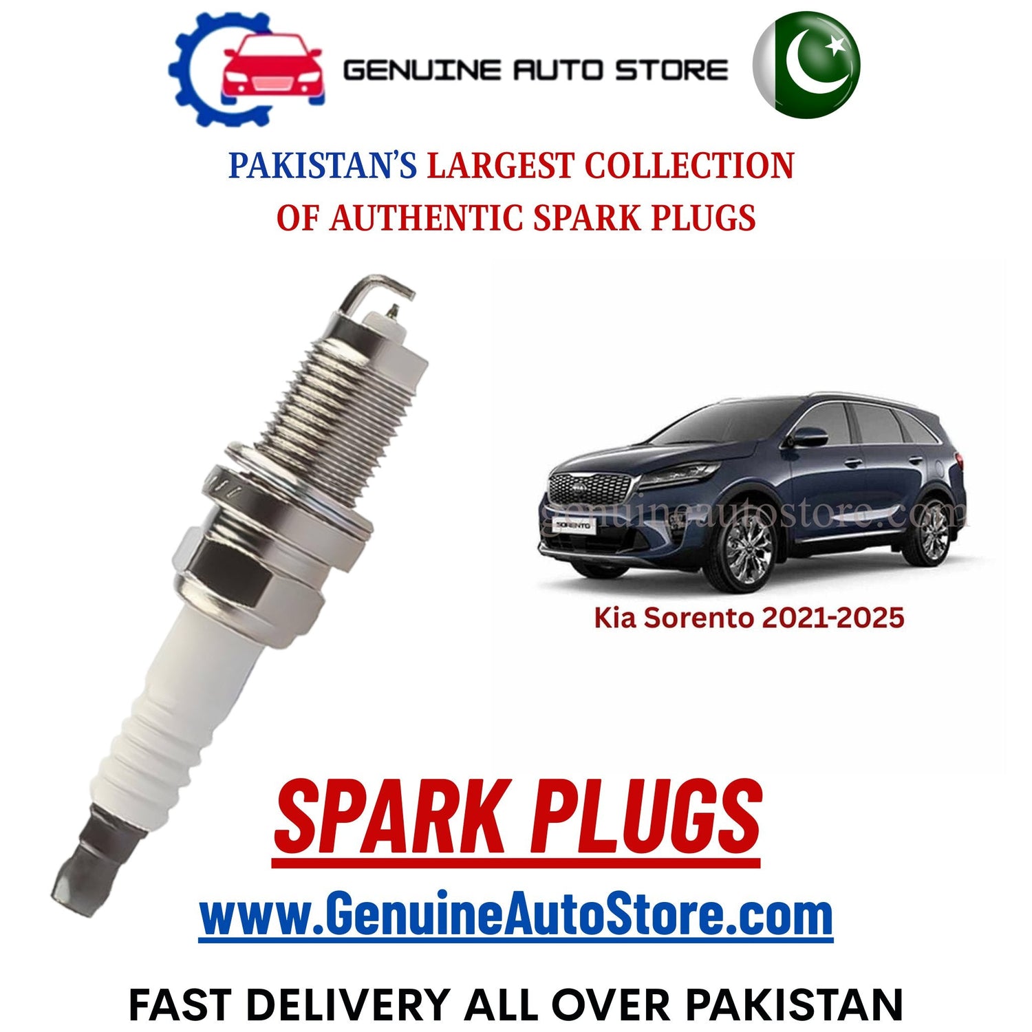 Original Iridium Kia Sorento 2021-2025 spark plugs in Pakistan