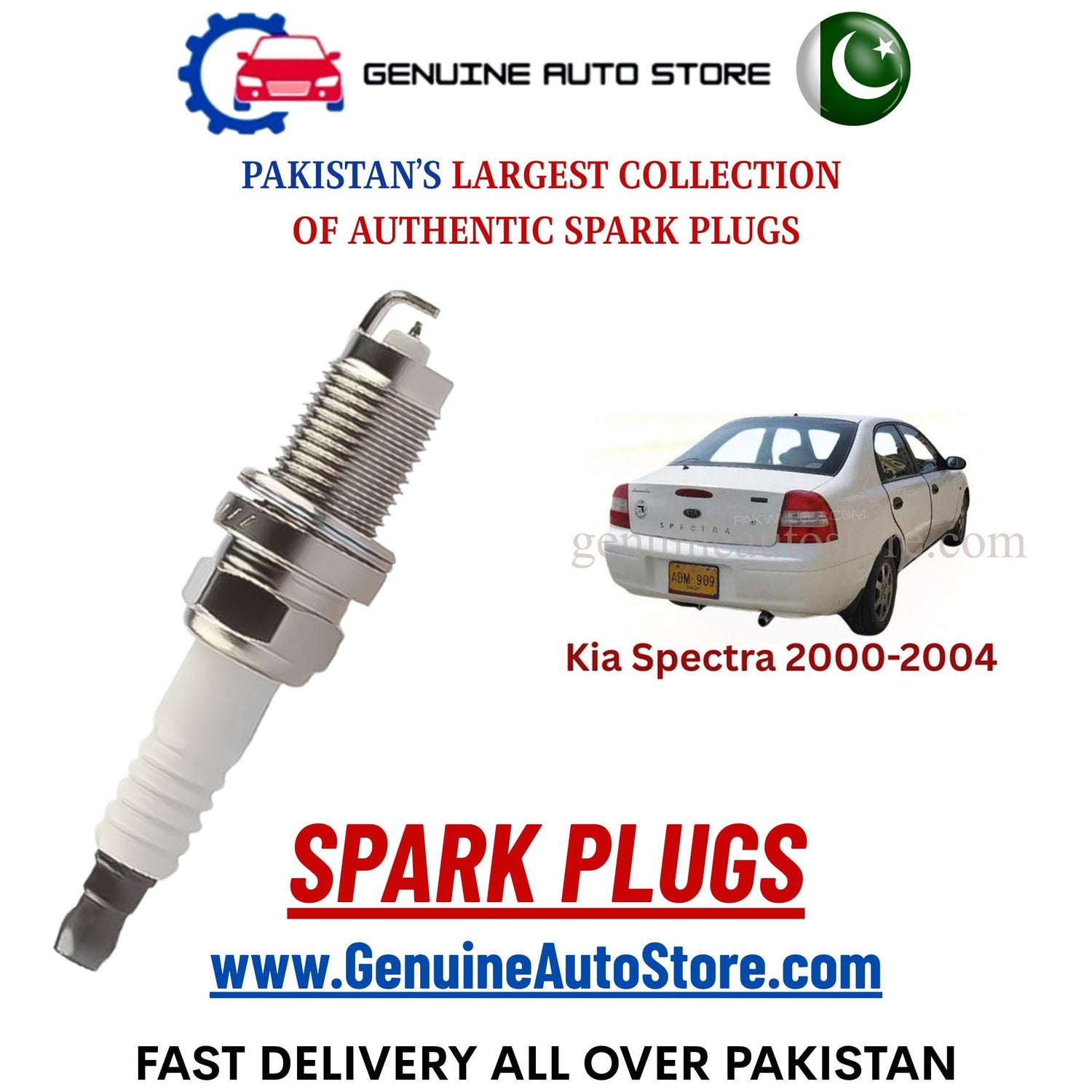 Original Iridium Kia Spectra 2000-2004 spark plugs in Pakistan