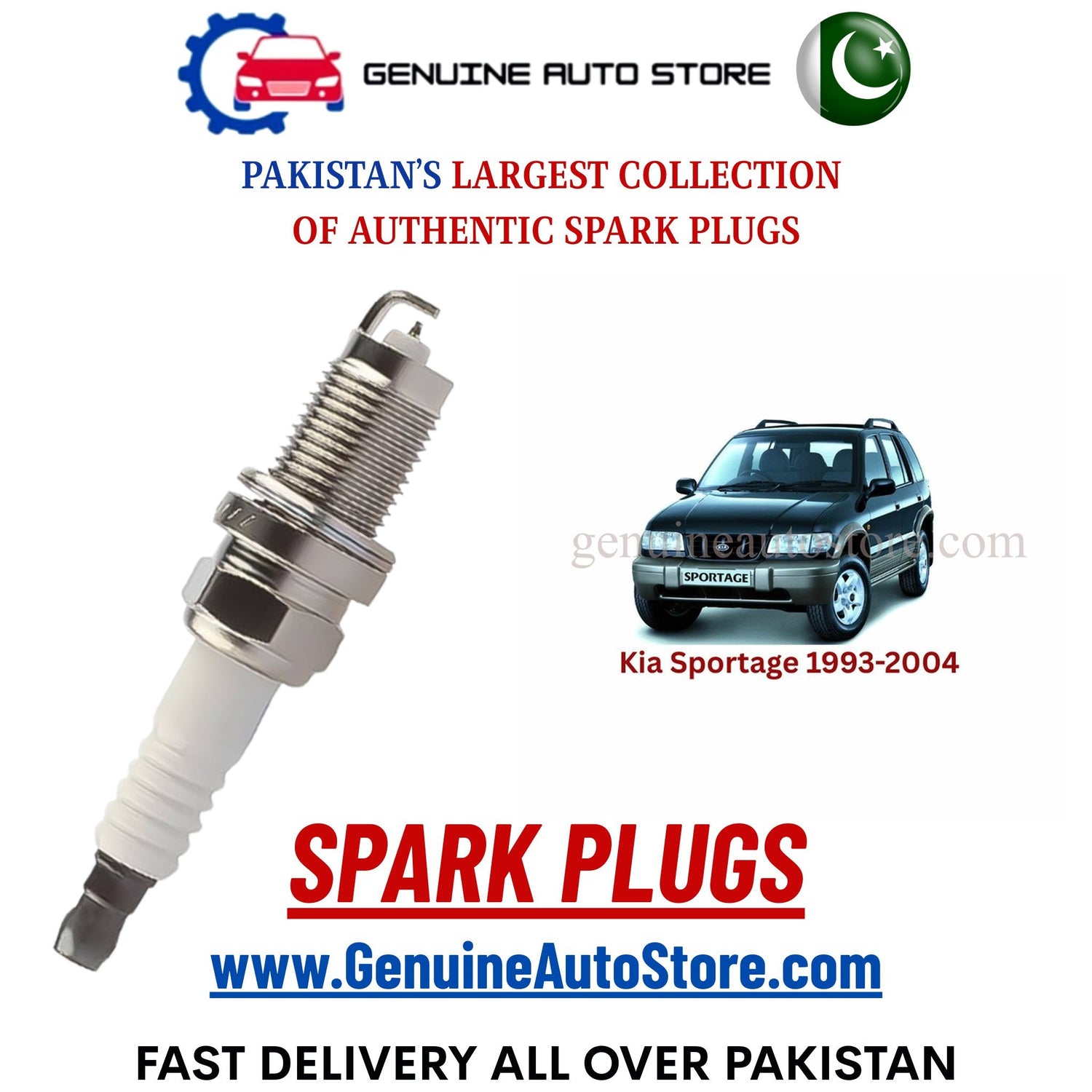 Original Iridium Kia Sportage 1993-2004 spark plugs in Pakistan