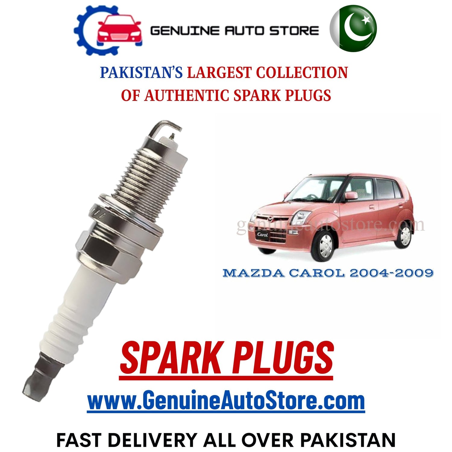 Original Iridium MAZDA CAROL 2004-2009 spark plugs in Pakistan