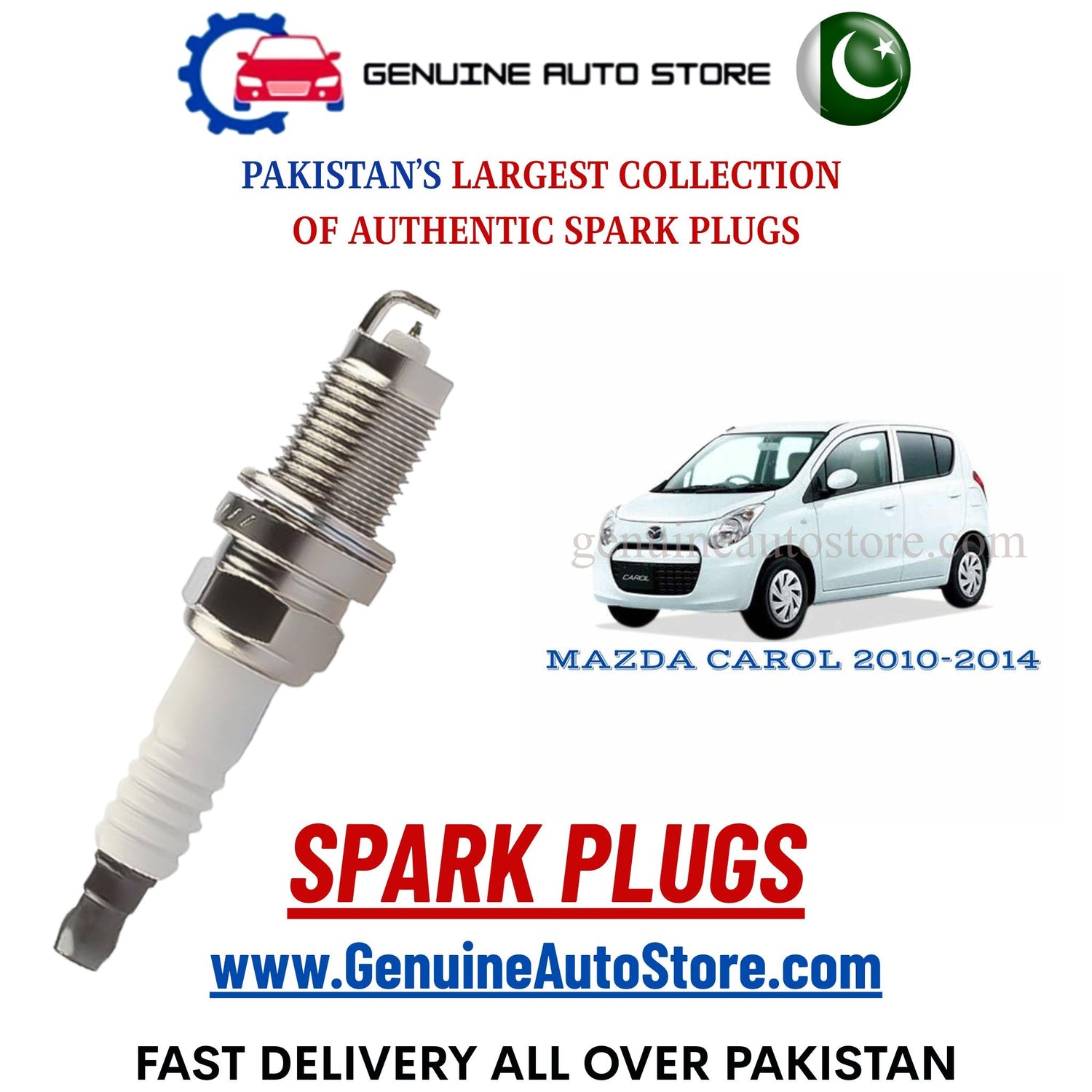 Original Iridium MAZDA CAROL 2010-2014 spark plugs in Pakistan