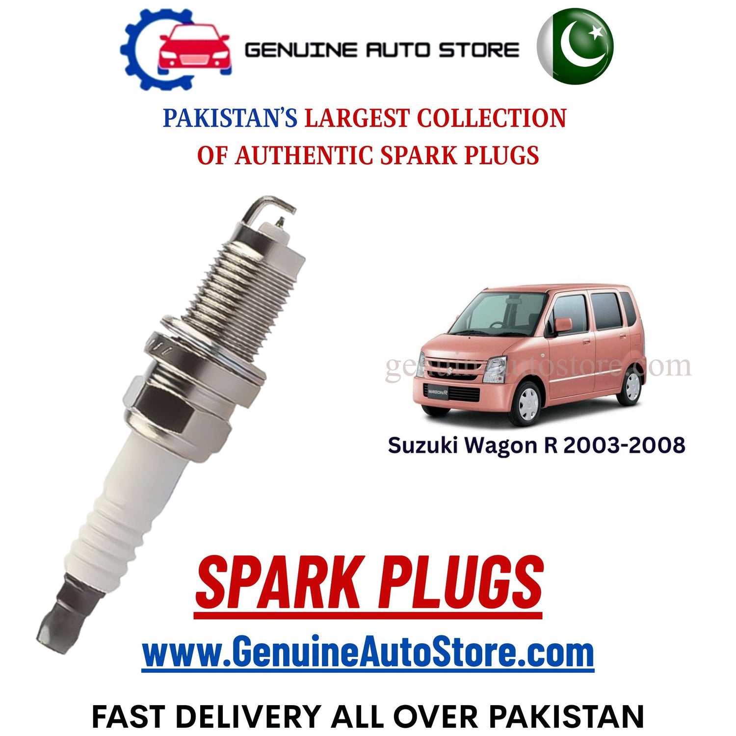 Original Iridium Suzuki Wagon R 2003-2008 spark plugs in Pakistan