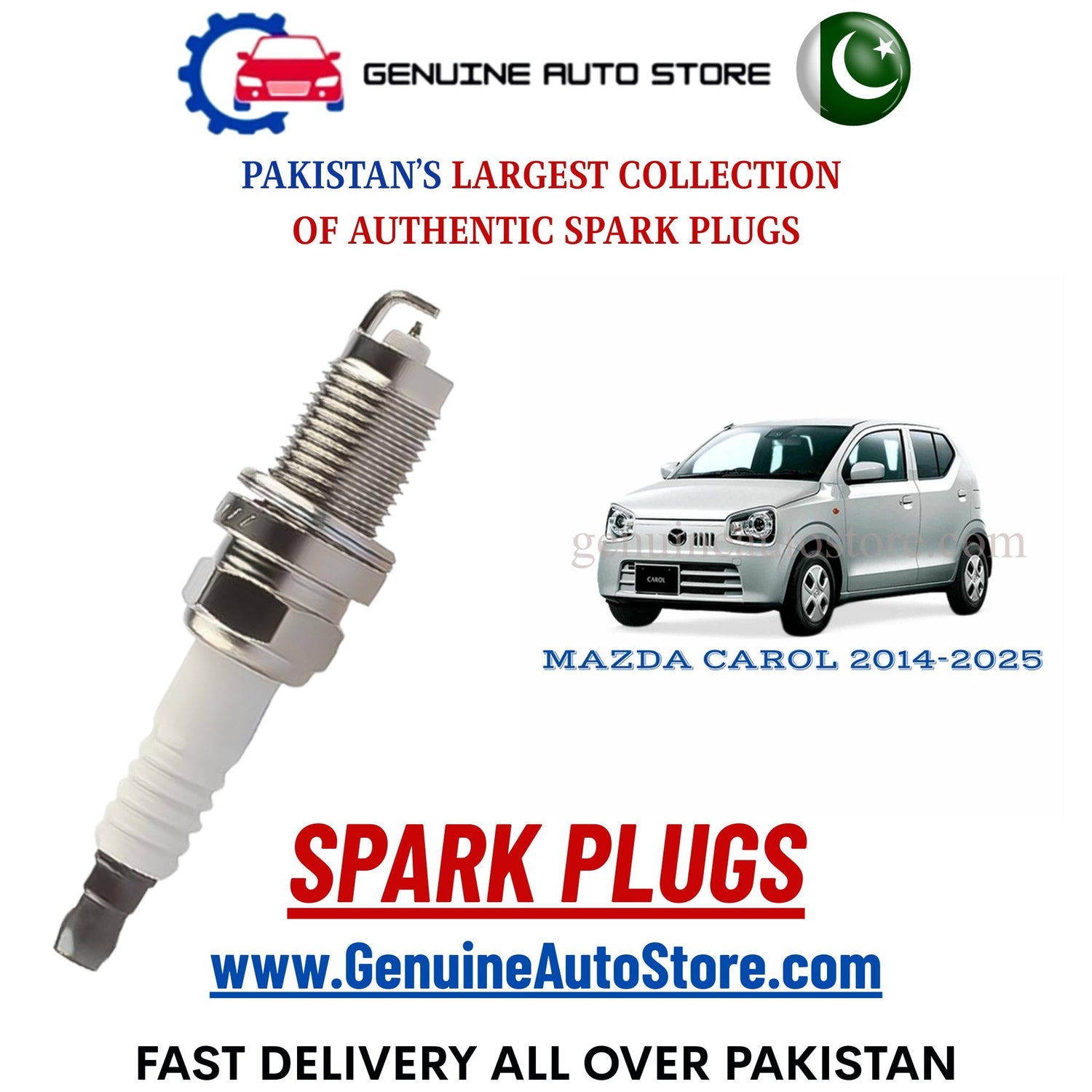 Original Iridium MAZDA CAROL 2014-2025 spark plugs in Pakistan