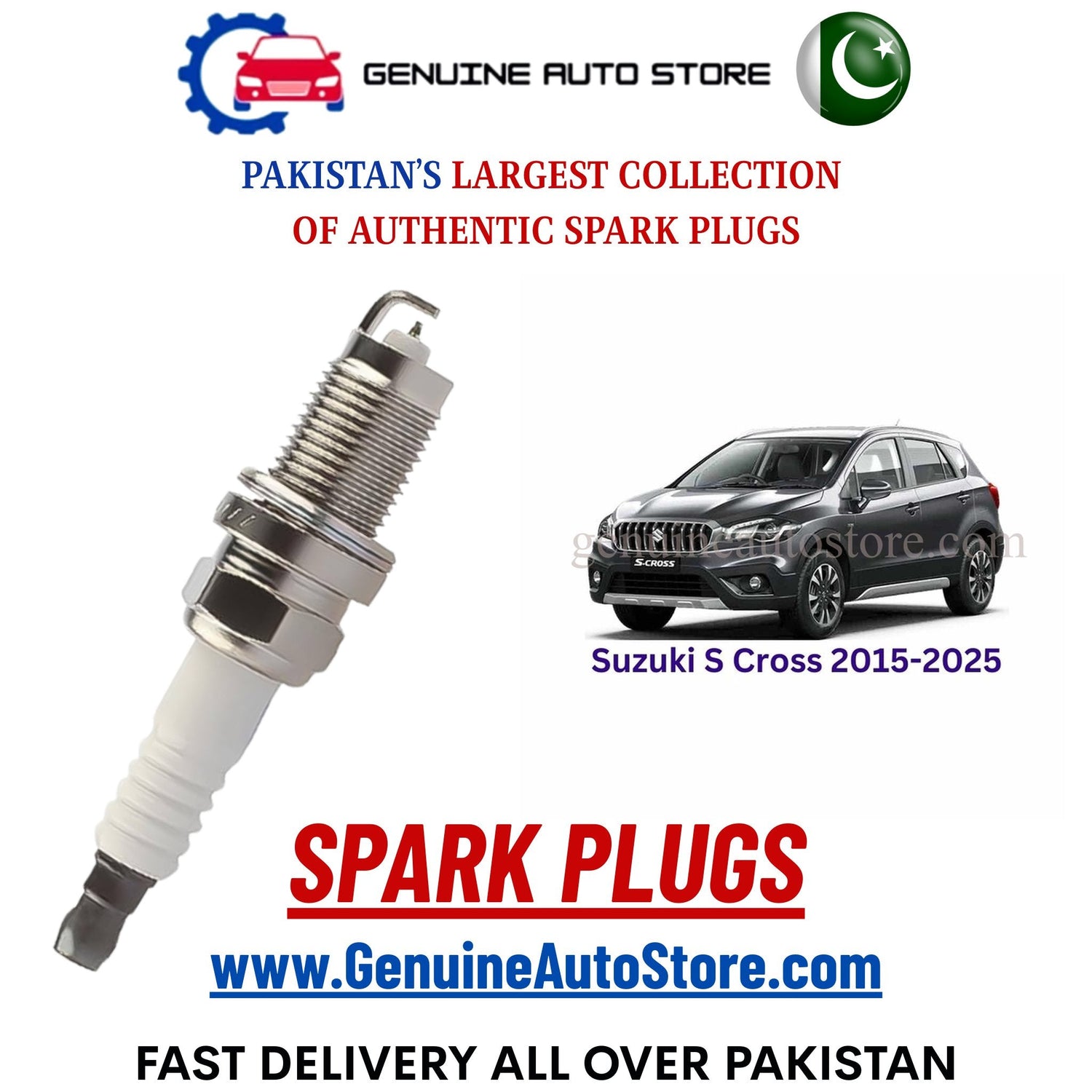 Original Iridium Suzuki S Cross 2015-2025 spark plugs in Pakistan