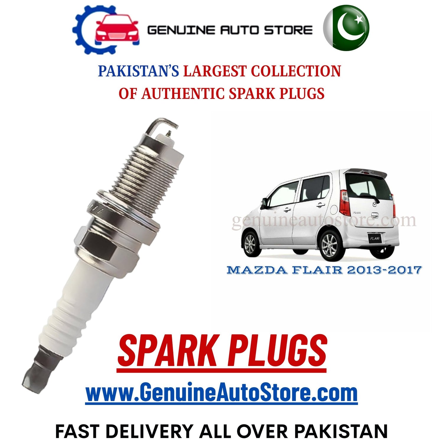 Original Iridium MAZDA FLAIR 2013-2017 spark plugs in Pakistan