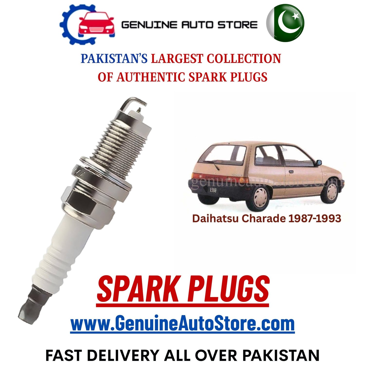Original Iridium Daihatsu Charade 1987-1993 spark plugs in Pakistan