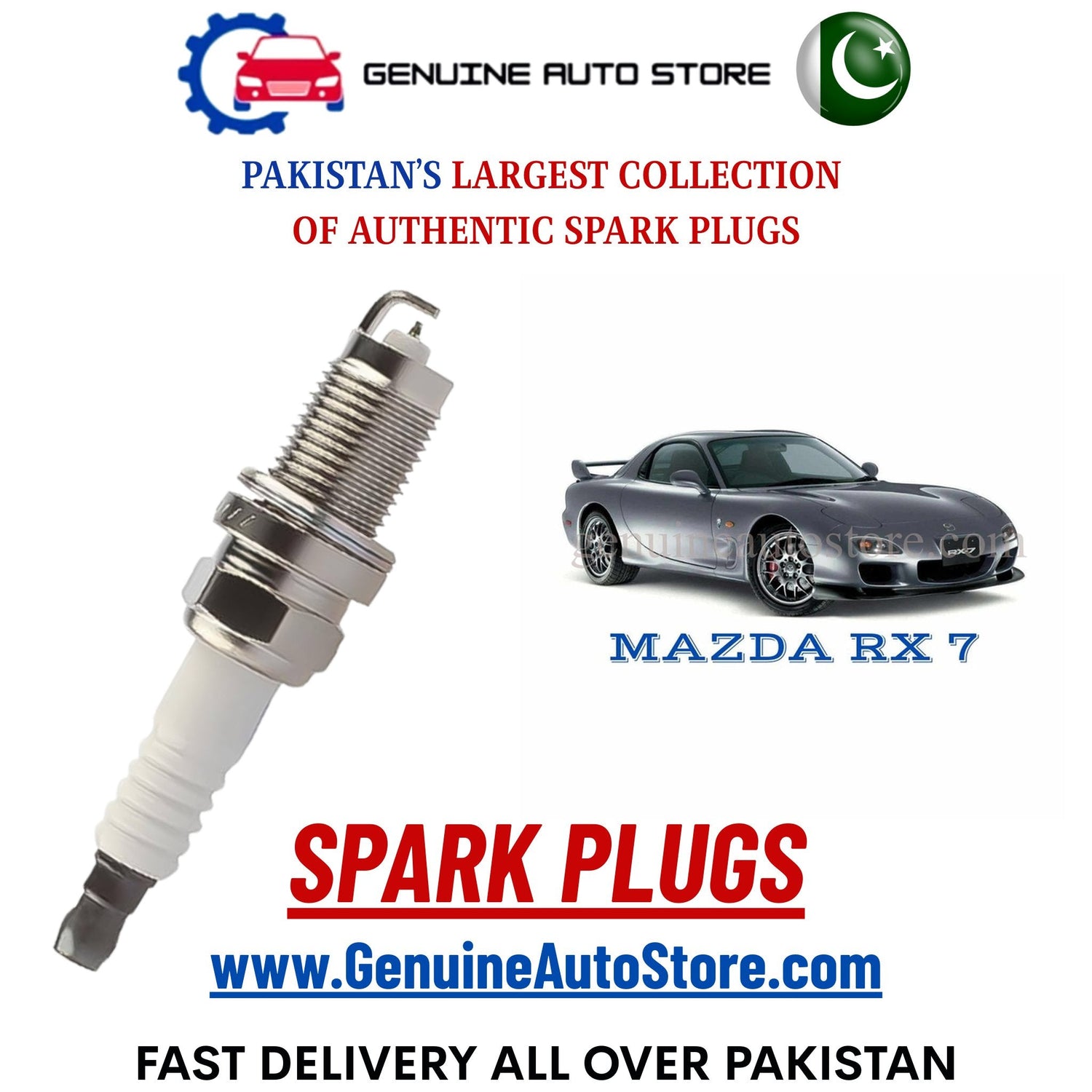 Original Iridium MAZDA RX 7 spark plugs in Pakistan