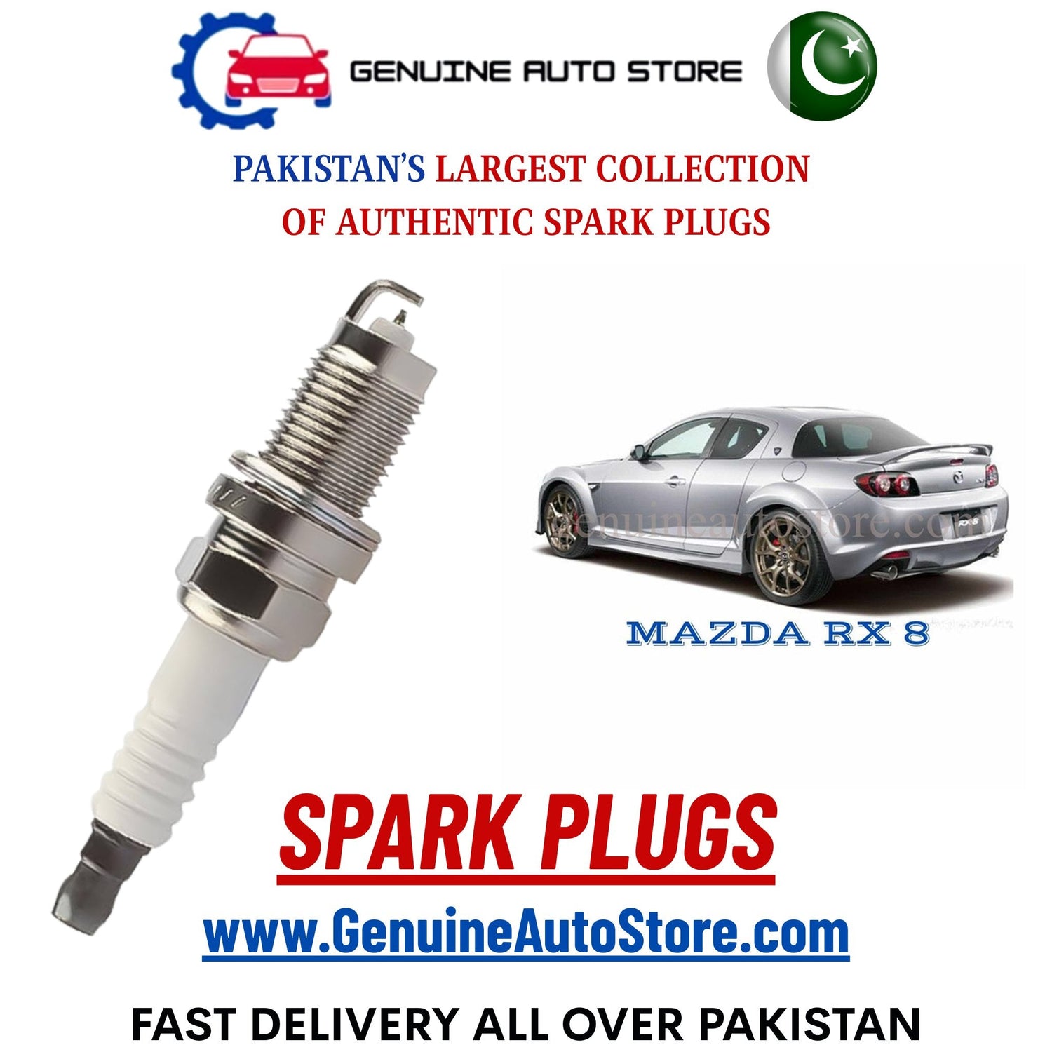 Original Iridium MAZDA RX 8 spark plugs in Pakistan