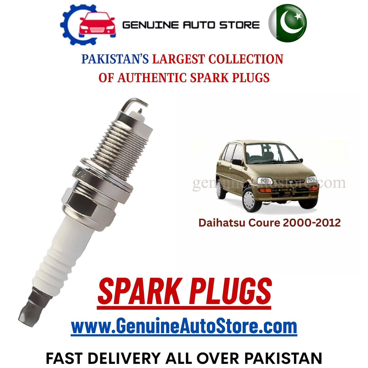 Original Iridium Daihatsu Coure 2000-2012 spark plugs in Pakistan
