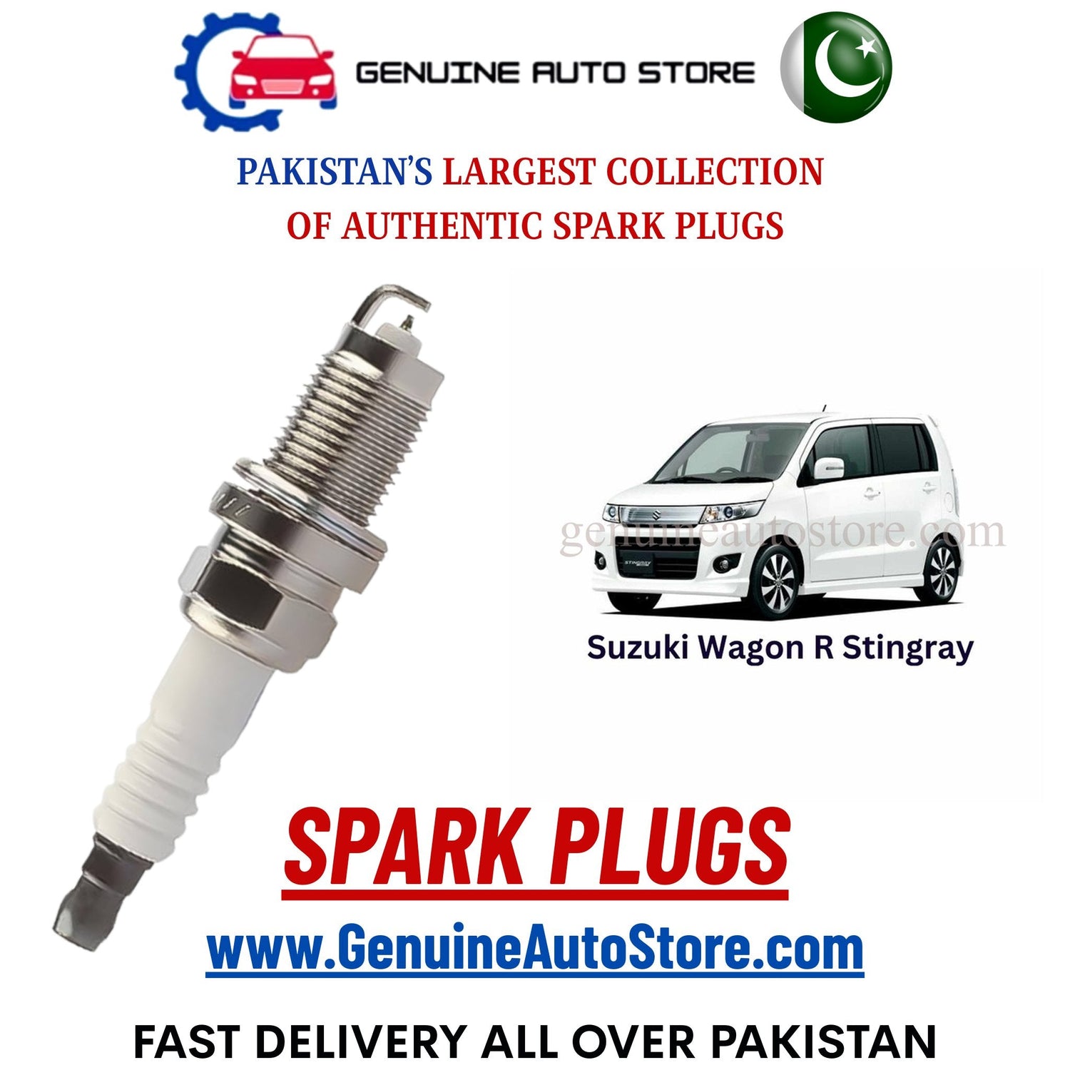 Original Iridium Suzuki Wagon R Stingray spark plugs in Pakistan