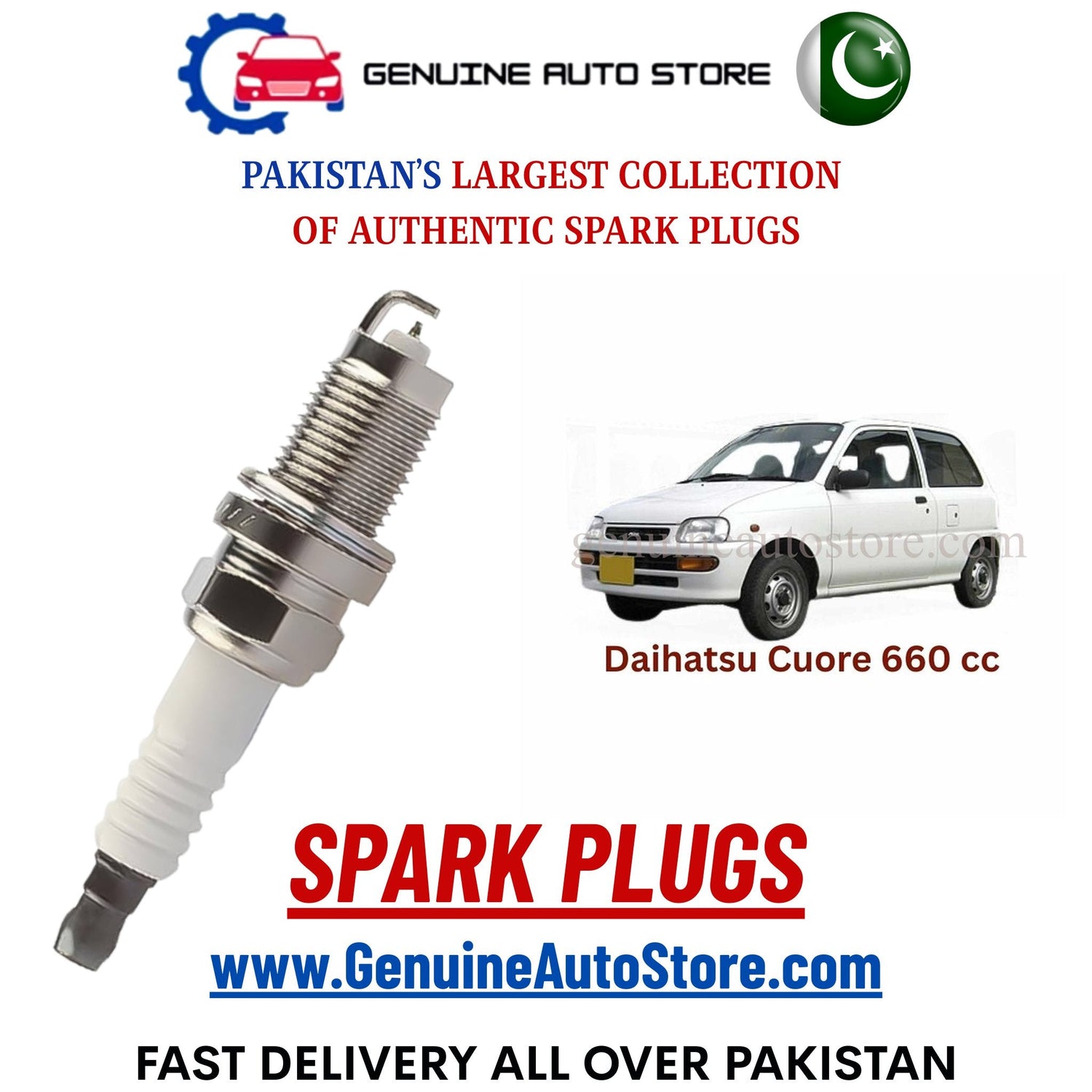 Original Iridium Daihatsu Cuore 660 cc spark plugs in Pakistan
