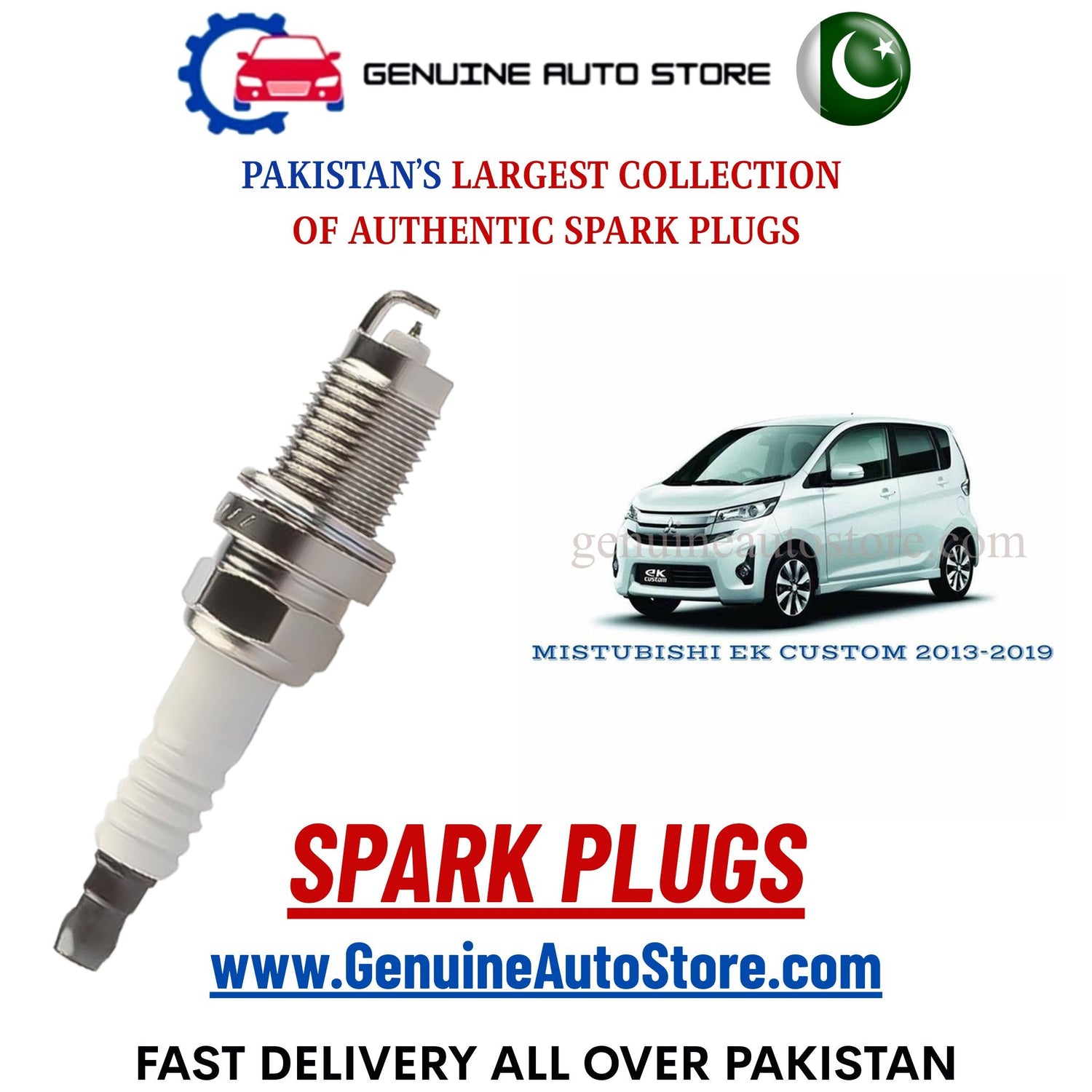 Original Iridium MISTUBISHI EK CUSTOM 2013-2019 spark plugs in Pakistan