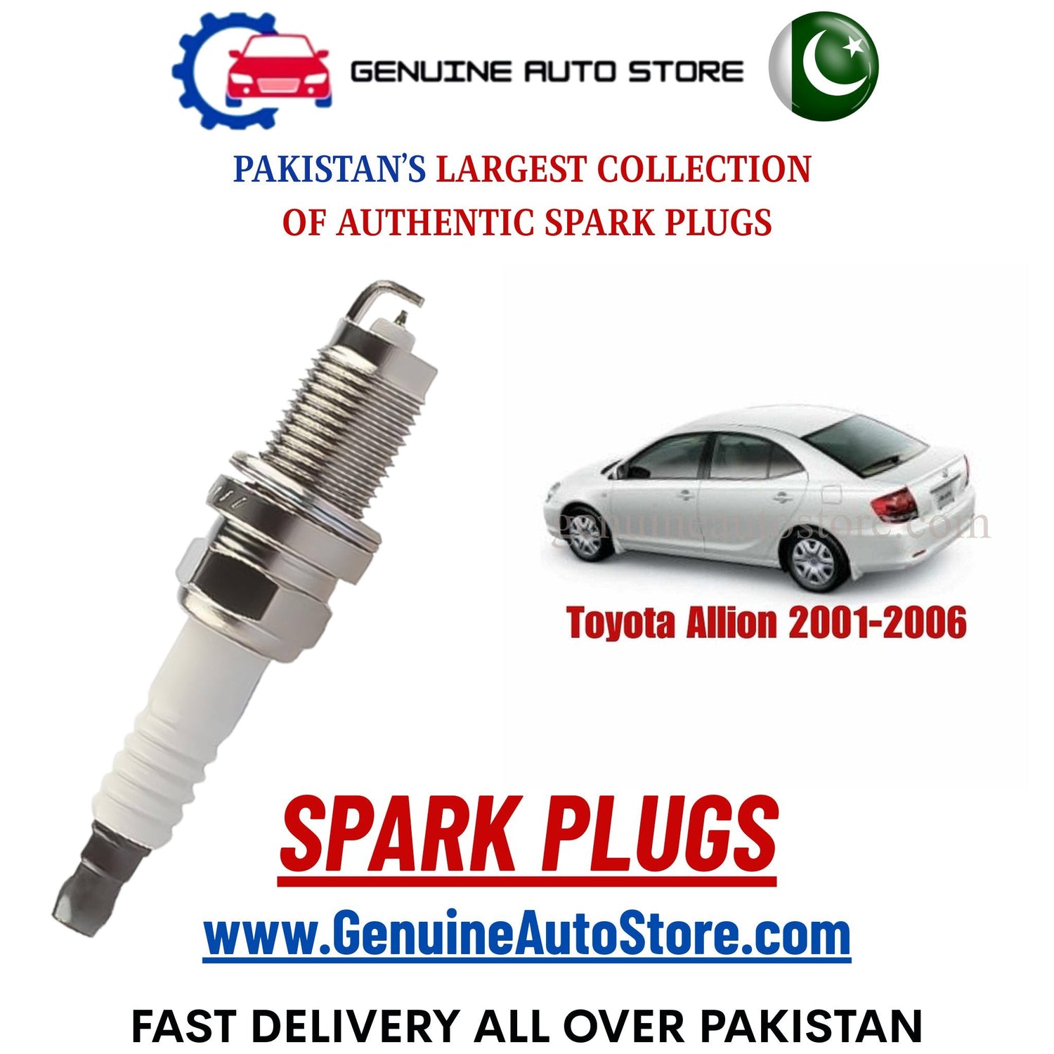 Original Iridium Toyota Allion 2001-2006 spark plugs in Pakistan
