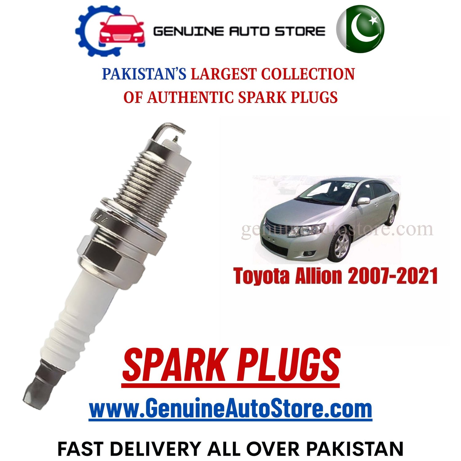 Original Iridium Toyota Allion 2007-2021 spark plugs in Pakistan
