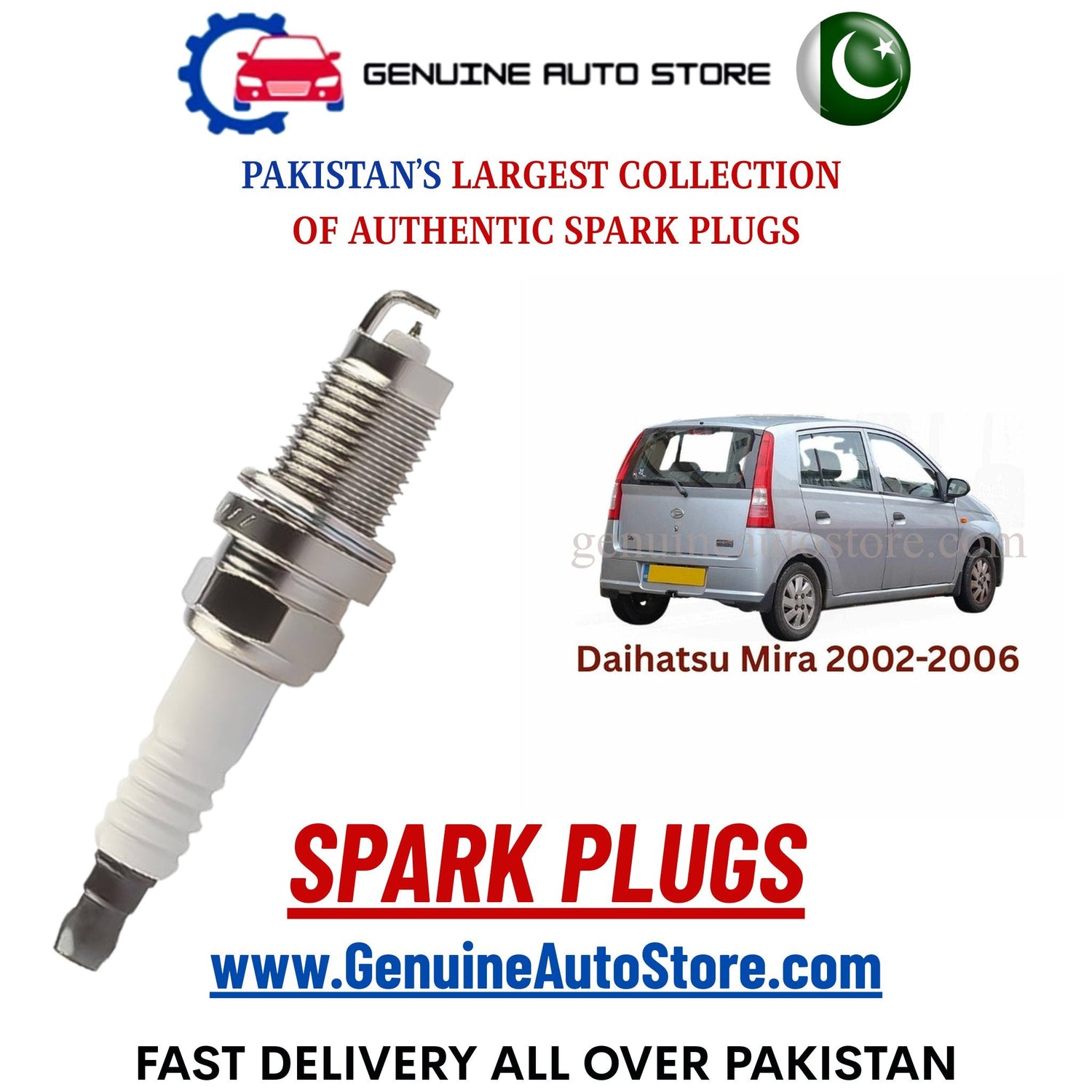 Original Iridium Daihatsu Mira 2002-2006 spark plugs in Pakistan