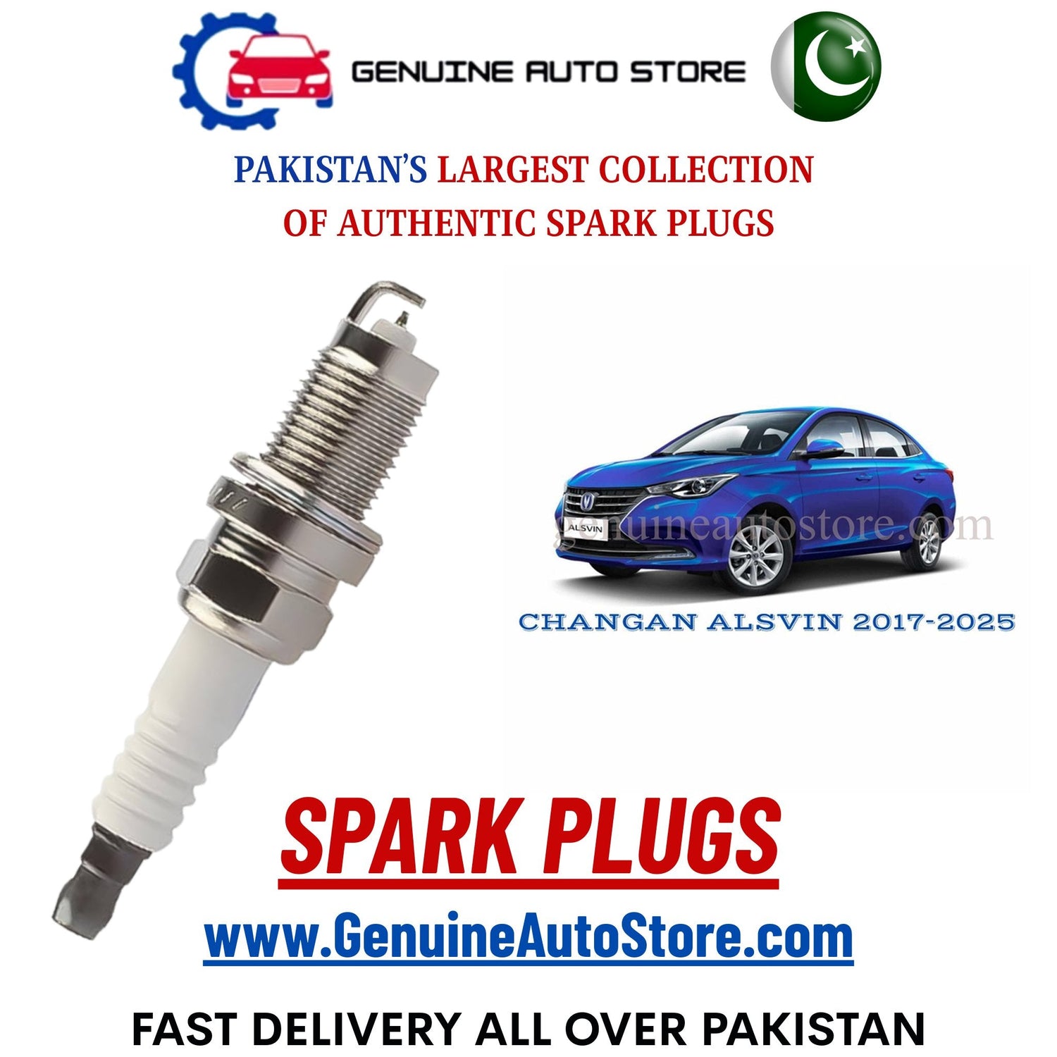 Original Iridium CHANGAN ALSVIN 2017-2025 spark plugs in Pakistan