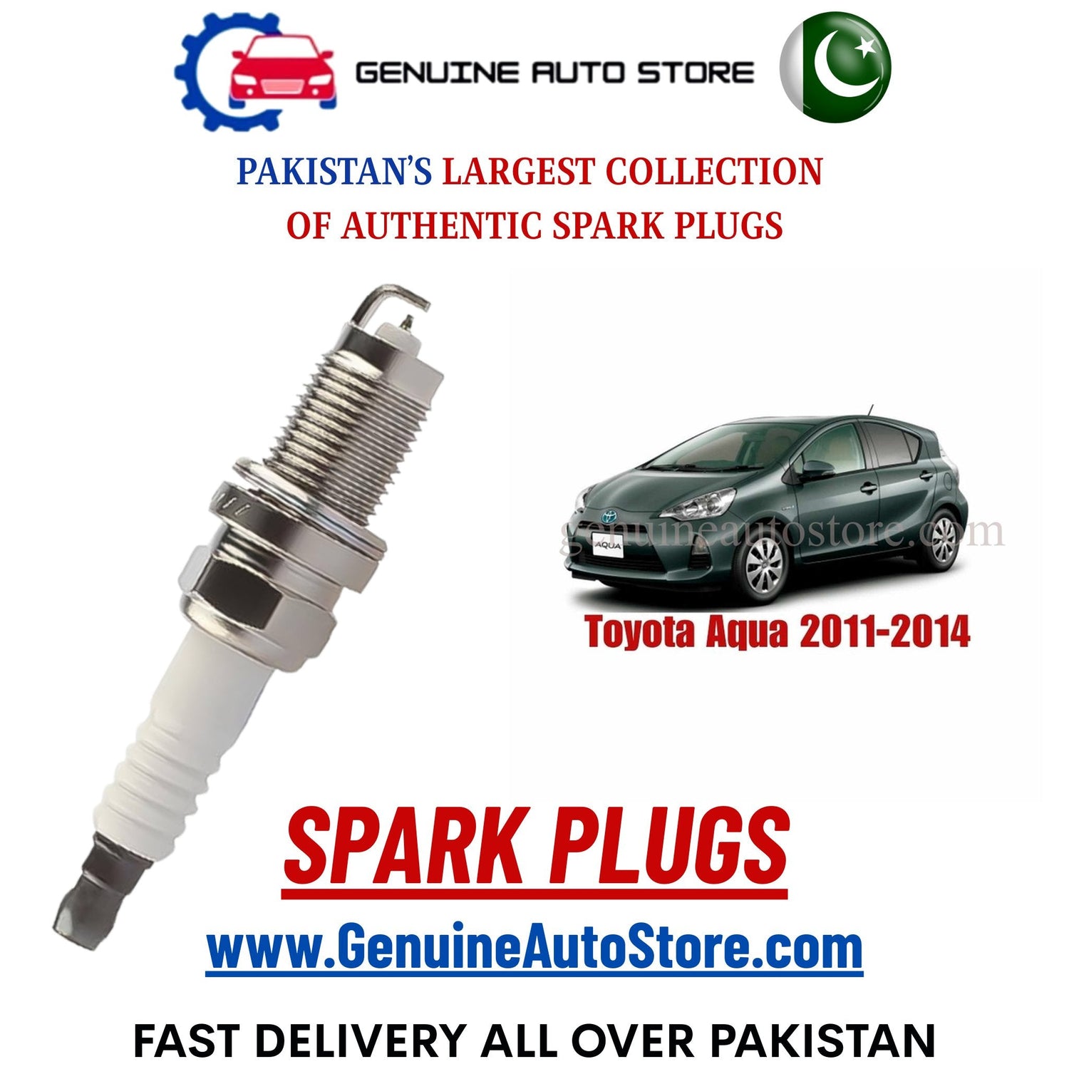 Original Iridium Toyota Aqua 2011-2014 spark plugs in Pakistan