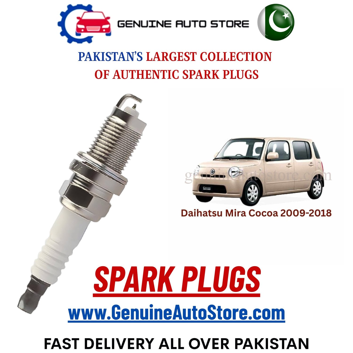 Original Iridium Daihatsu Mira Cocoa 2009-2018 spark plugs in Pakistan