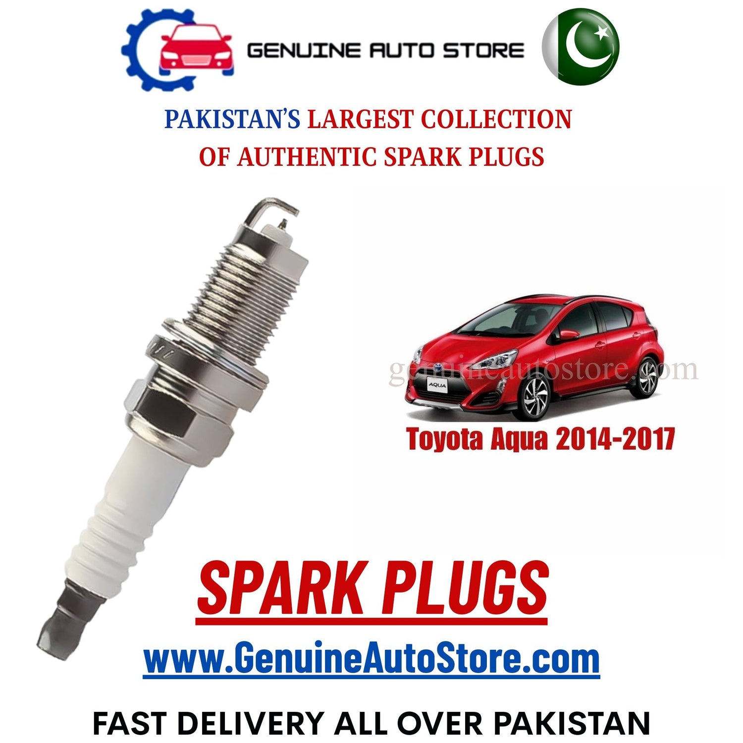 Original Iridium Toyota Aqua 2014-2017 spark plugs in Pakistan