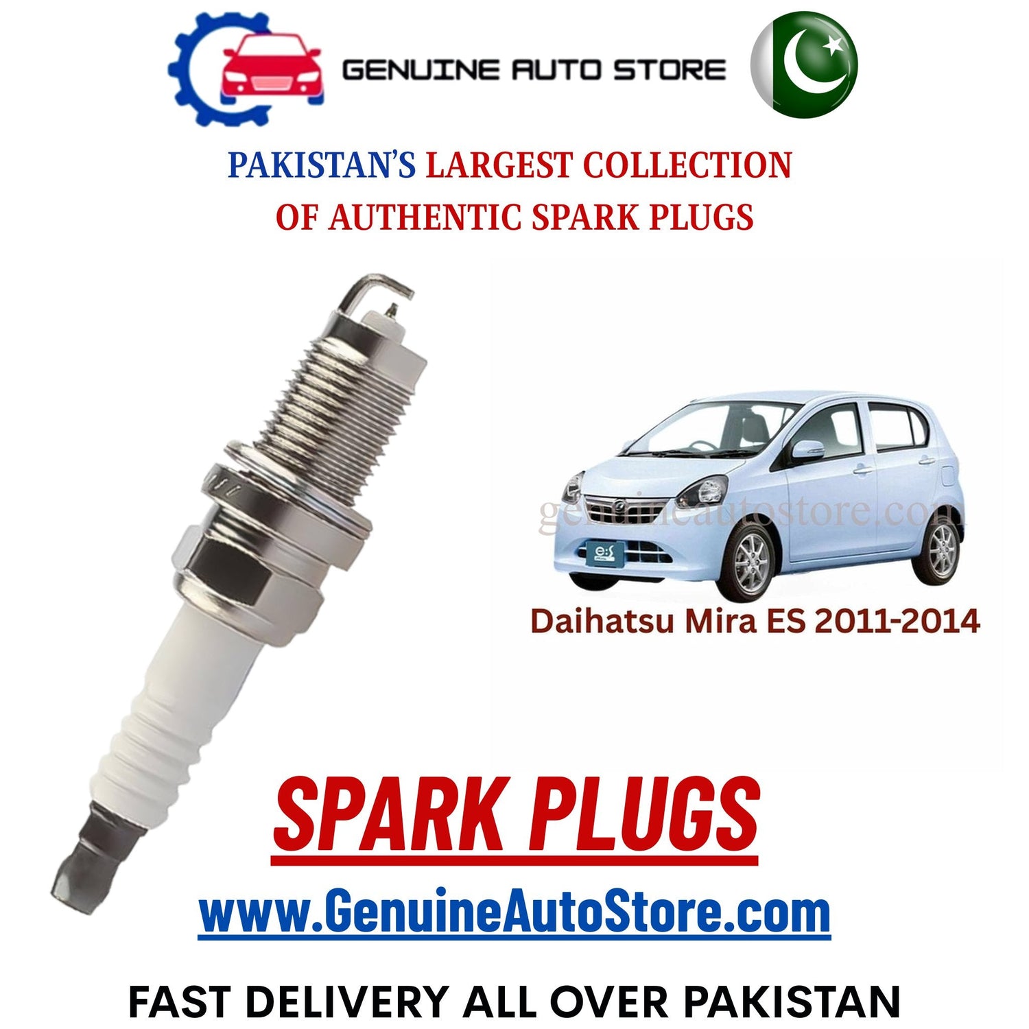 Original Iridium Daihatsu Mira ES 2011-2014 spark plugs in Pakistan