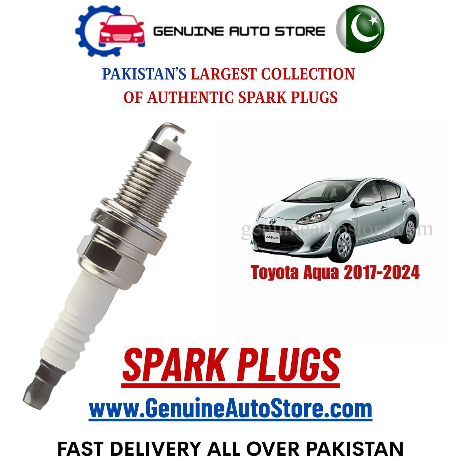 Original Iridium Toyota Aqua 2017-2024 spark plugs in Pakistan