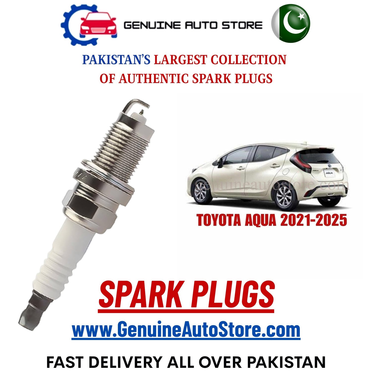 Original Iridium TOYOTA AQUA 2021-2025 spark plugs in Pakistan