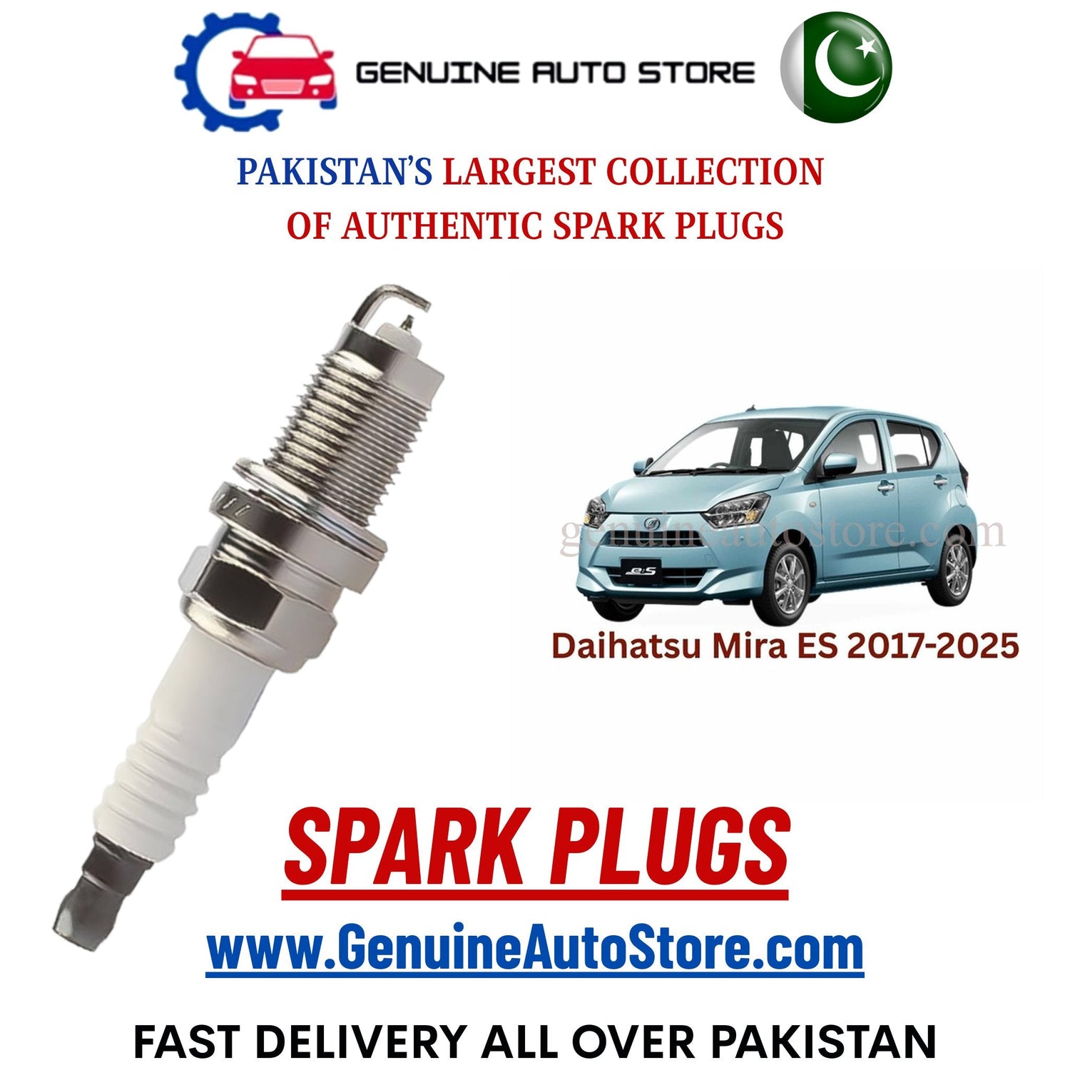 Original Iridium Daihatsu Mira ES 2017-2025 spark plugs in Pakistan