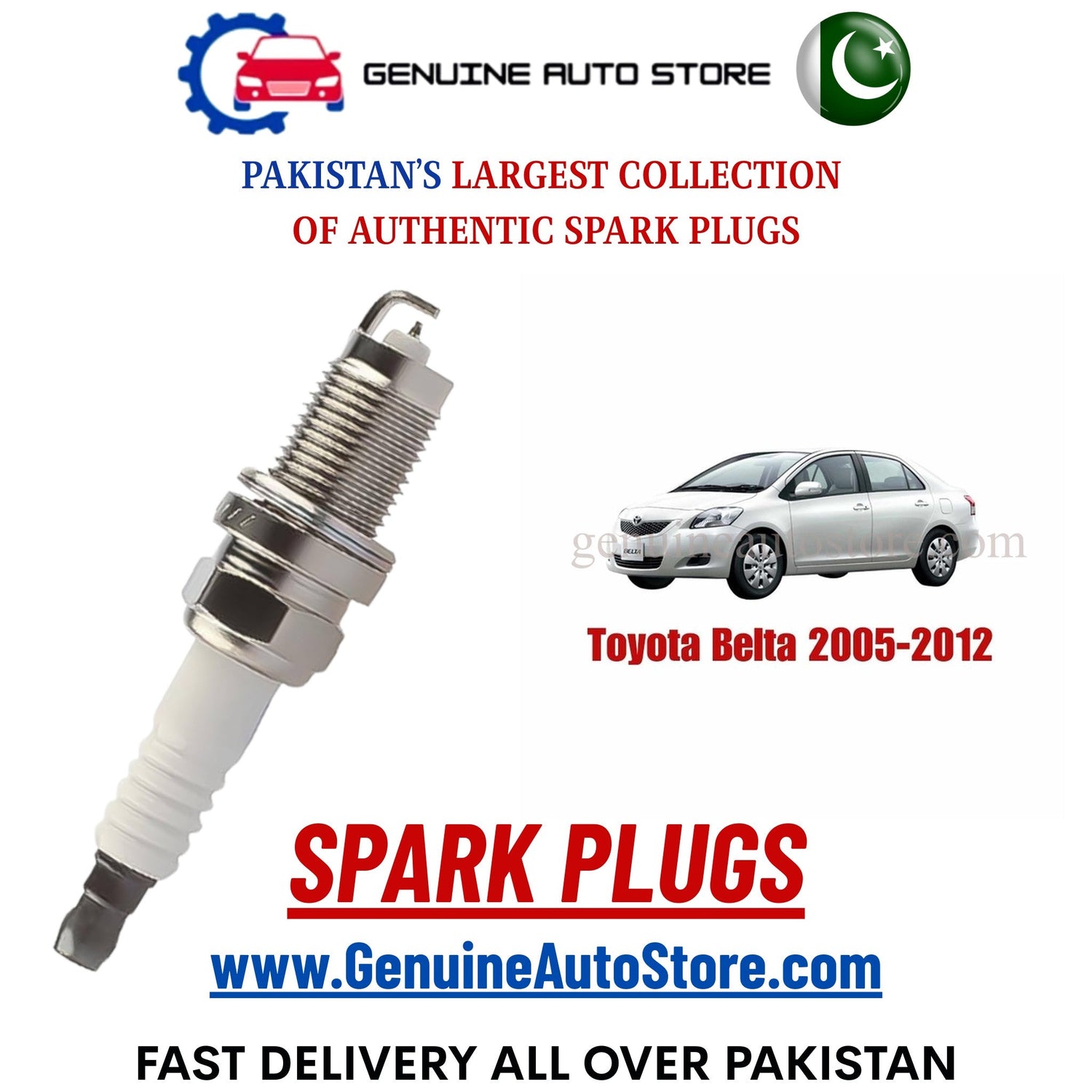 Original Iridium Toyota Belta 2005-2012 spark plugs in Pakistan