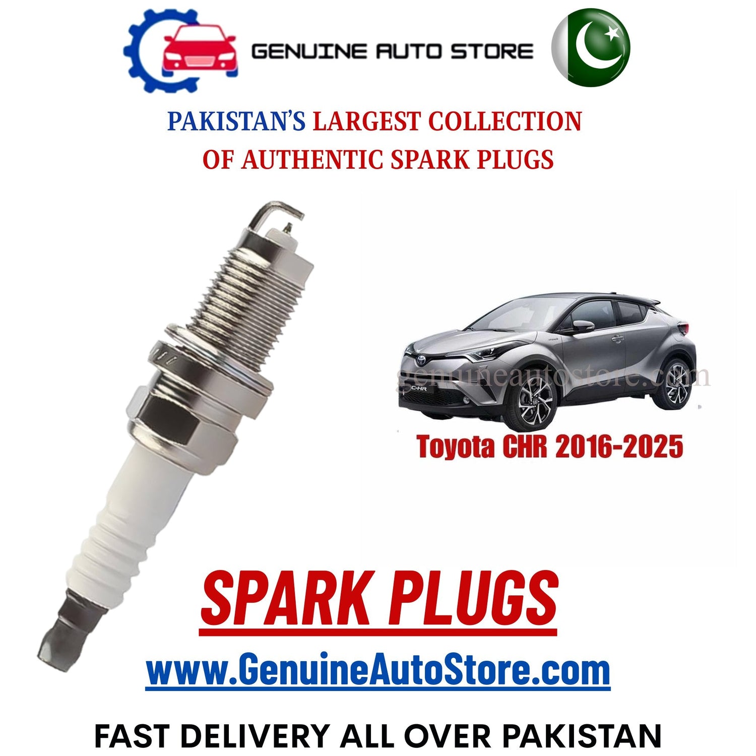 Original Iridium Toyota CHR 2016-2025 spark plugs in Pakistan