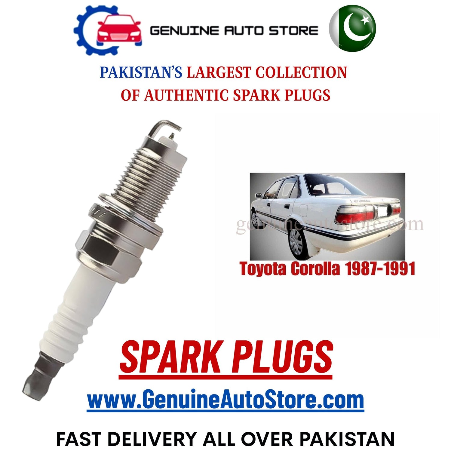 Original Iridium Toyota Corolla 1987-1991 spark plugs in Pakistan