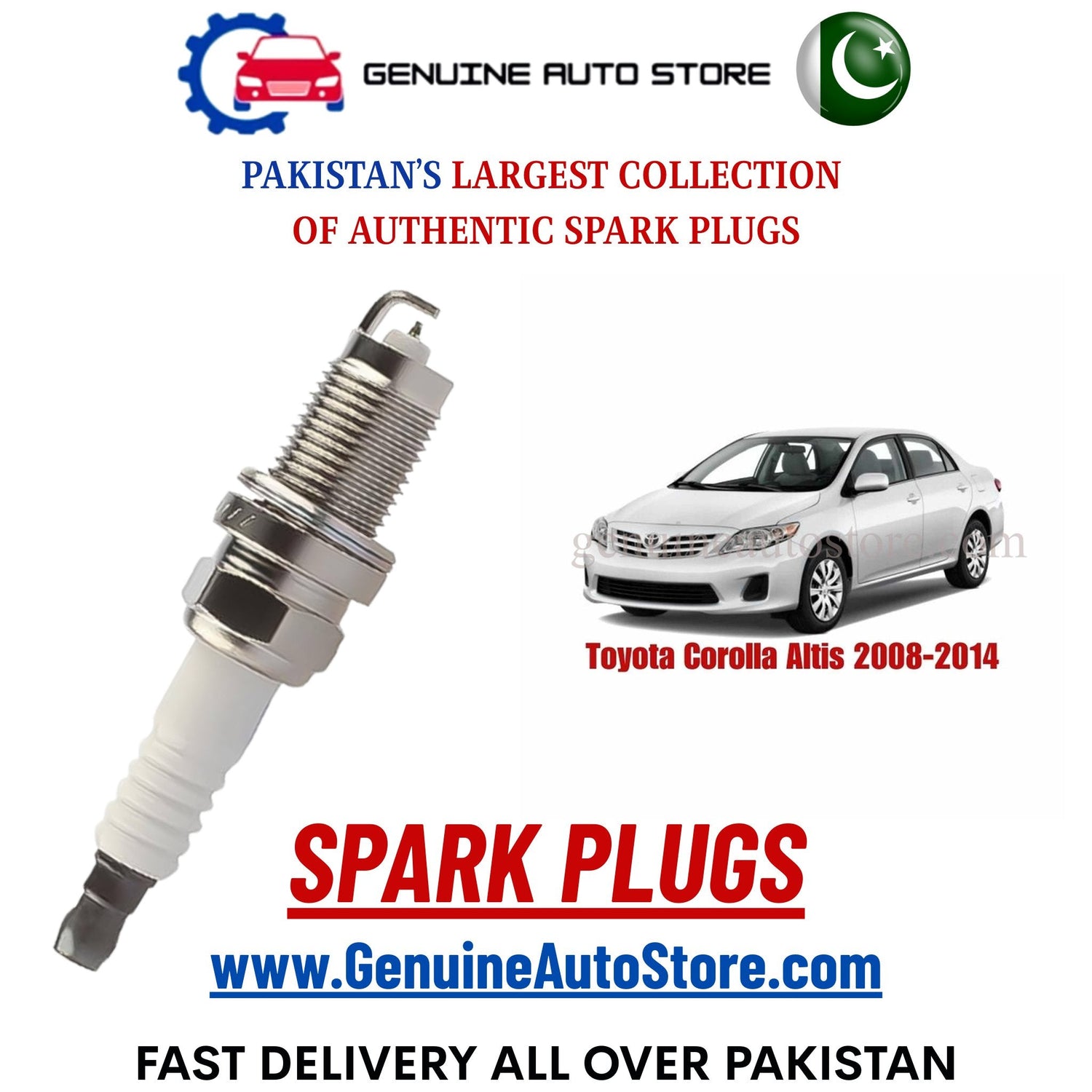Original Iridium Toyota Corolla Altis 2008-2014 spark plugs in Pakistan