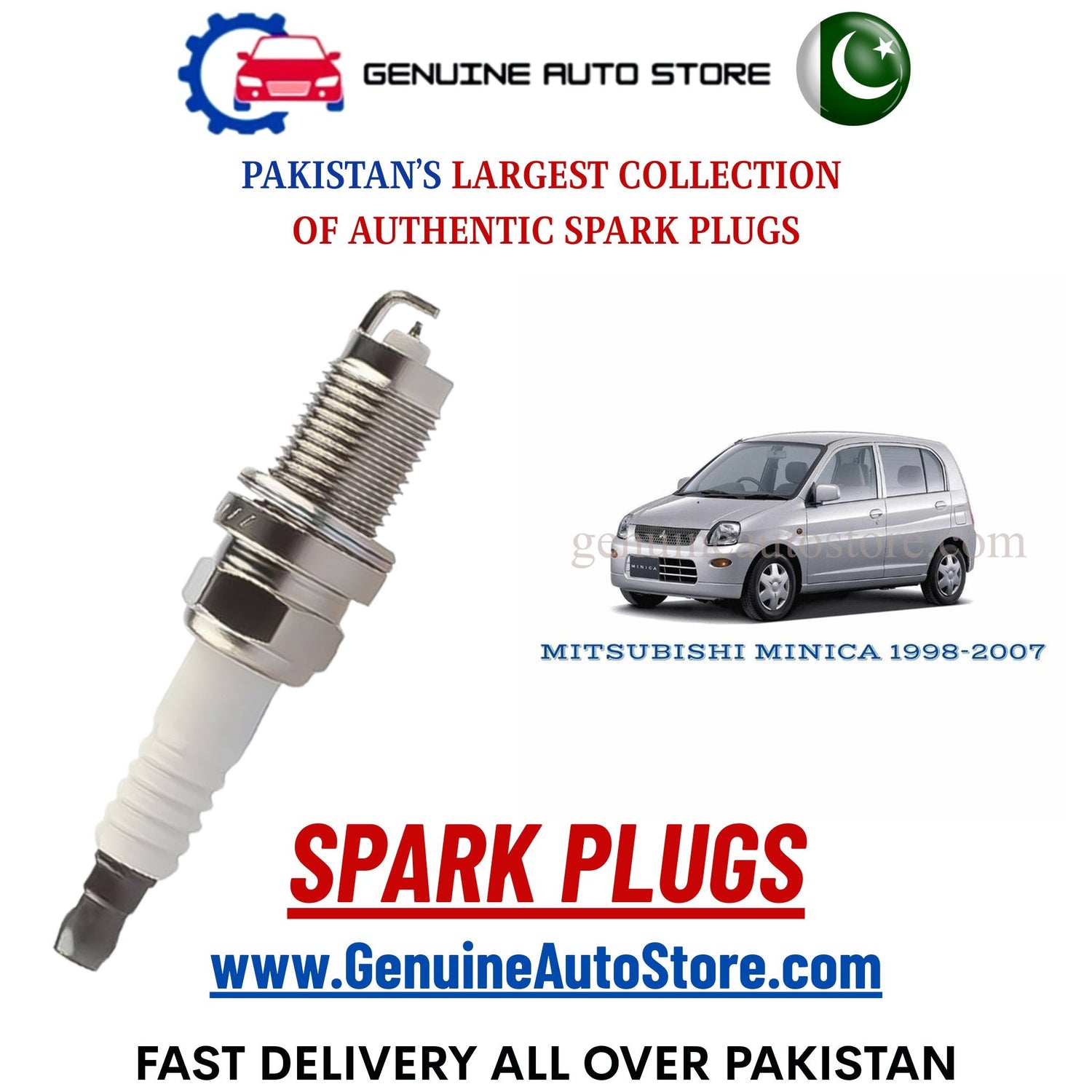 Original Iridium MITSUBISHI MINICA 1998-2007 spark plugs in Pakistan