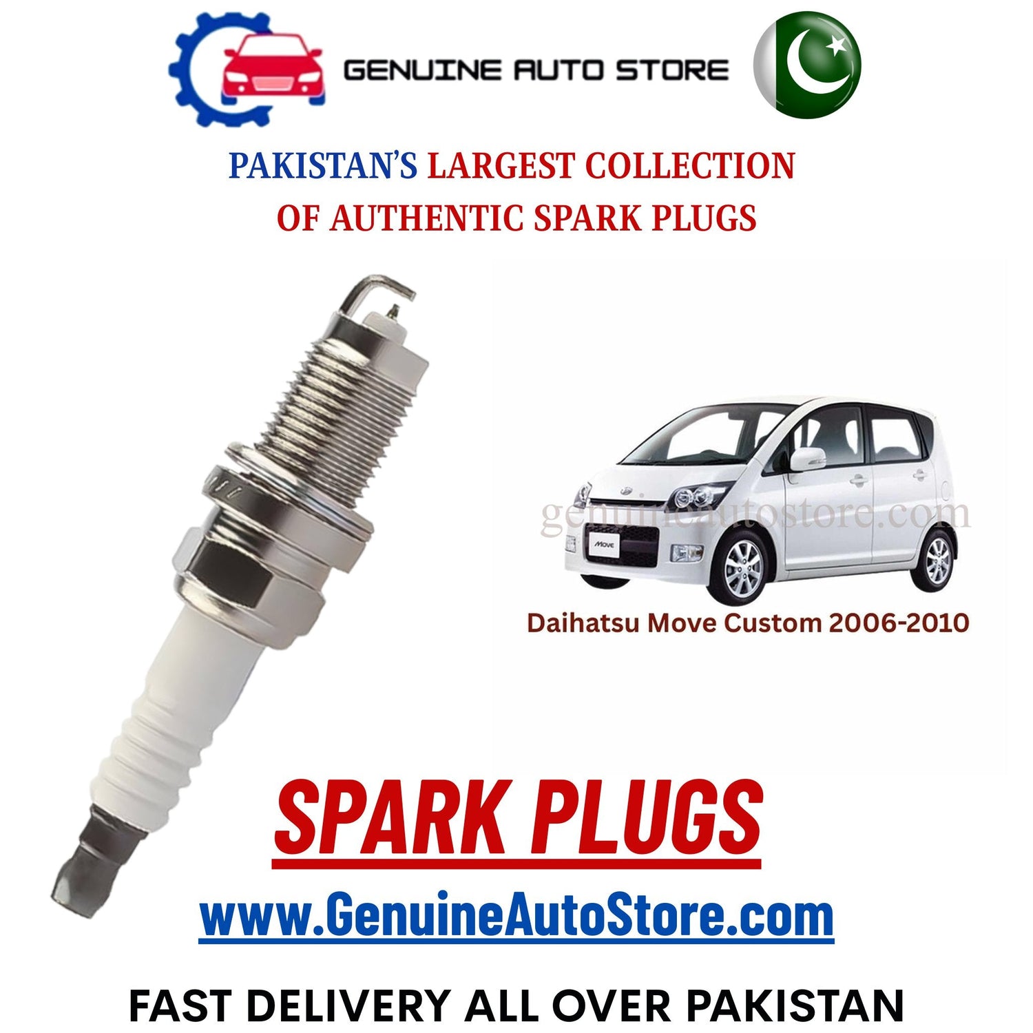 Original Iridium Daihatsu Move Custom 2006-2010 spark plugs in Pakistan