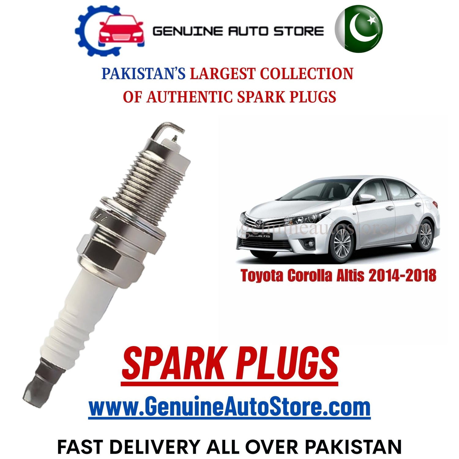 Original Iridium Toyota Corolla Altis 2014-2018 spark plugs in Pakistan