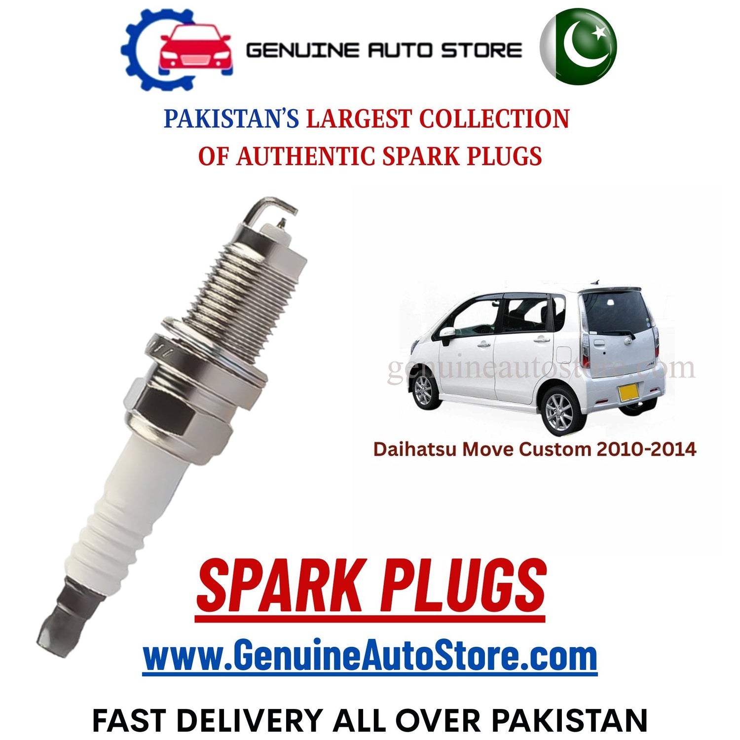 Original Iridium Daihatsu Move Custom 2010-2014 spark plugs in Pakistan