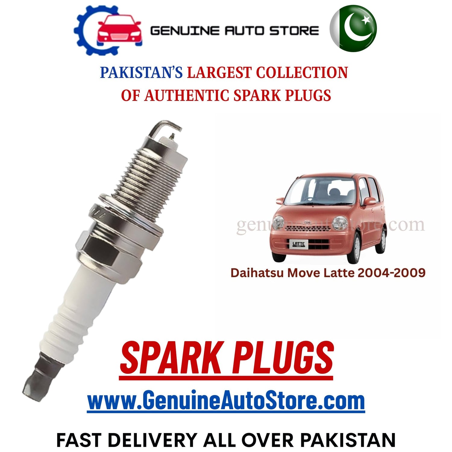 Original Iridium Daihatsu Move Latte 2004-2009 spark plugs in Pakistan