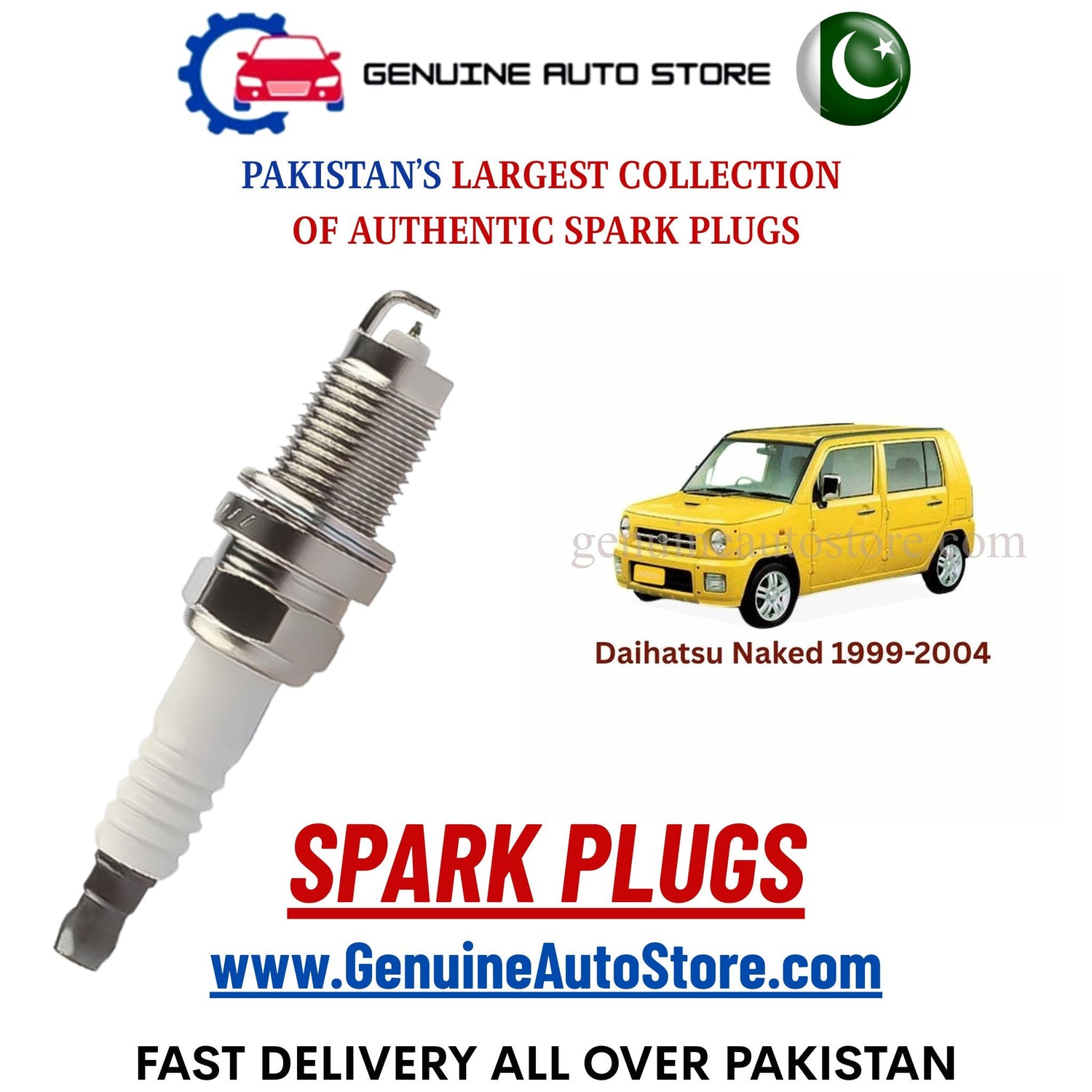 Original Iridium Daihatsu Naked 1999-2004 spark plugs in Pakistan