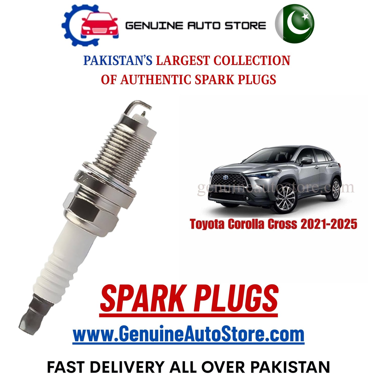 Original Iridium Toyota Corolla Cross 2021-2025 spark plugs in Pakistan