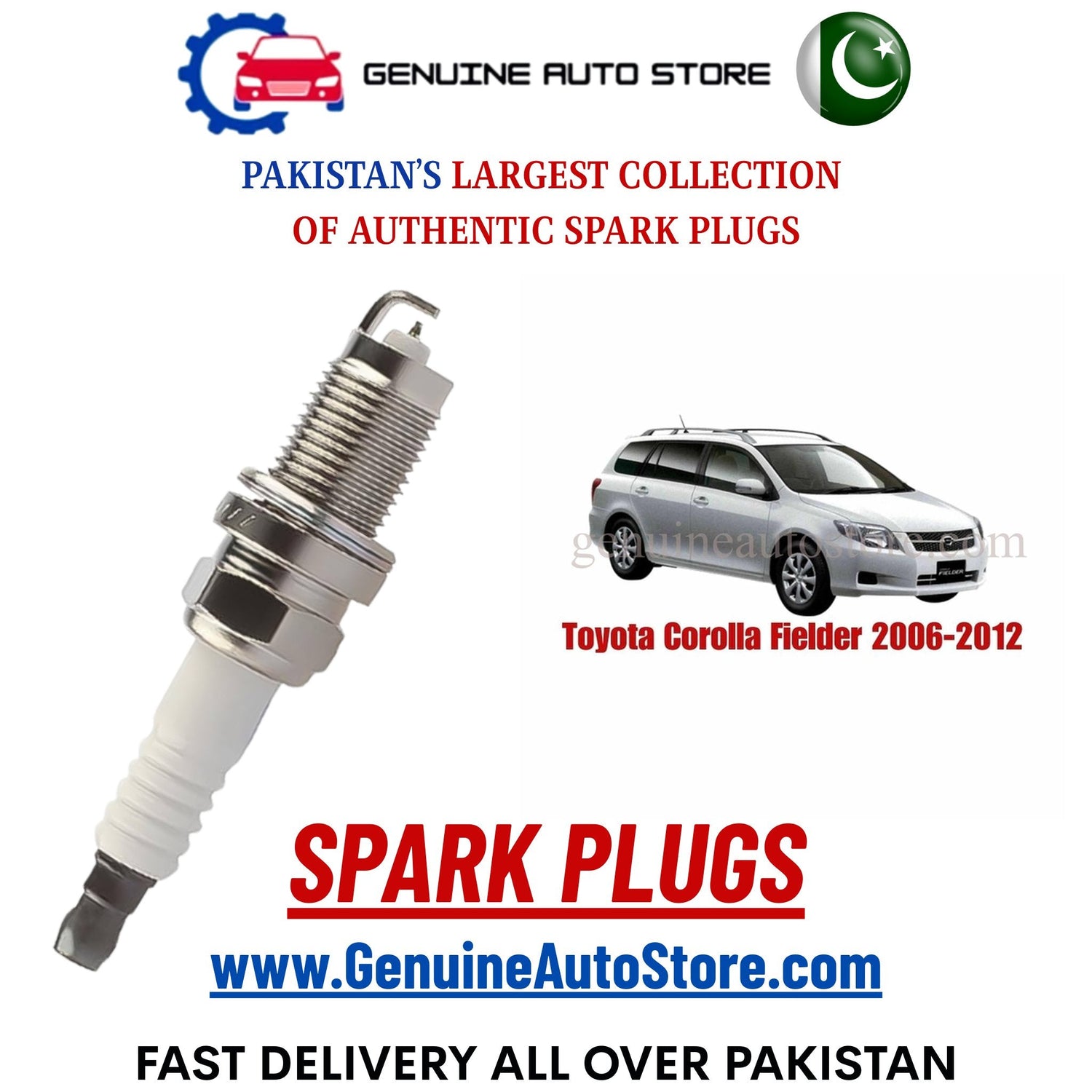 Original Iridium Toyota Corolla Fielder 2006-2012 spark plugs in Pakistan