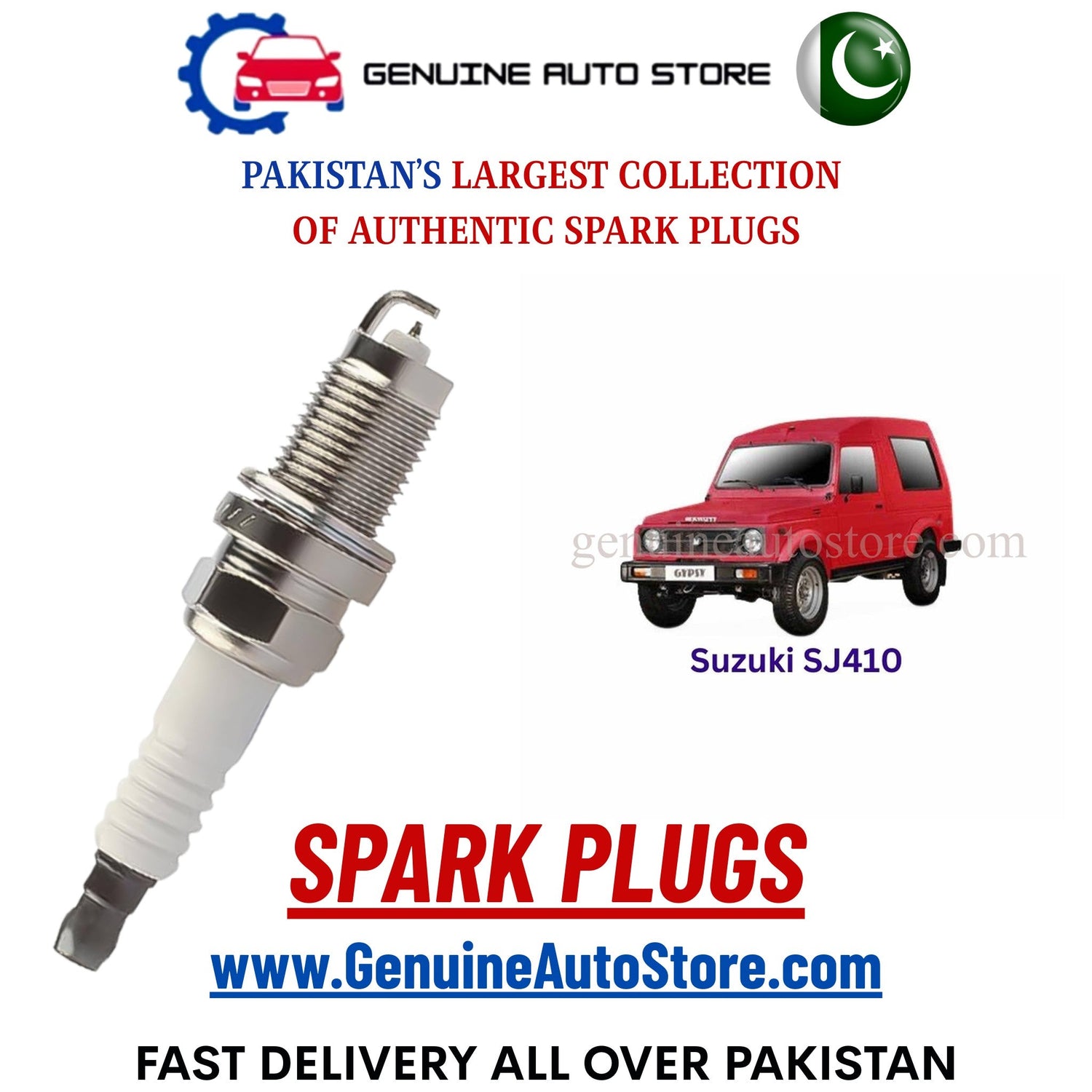 Original Iridium Suzuki SJ410 spark plugs in Pakistan