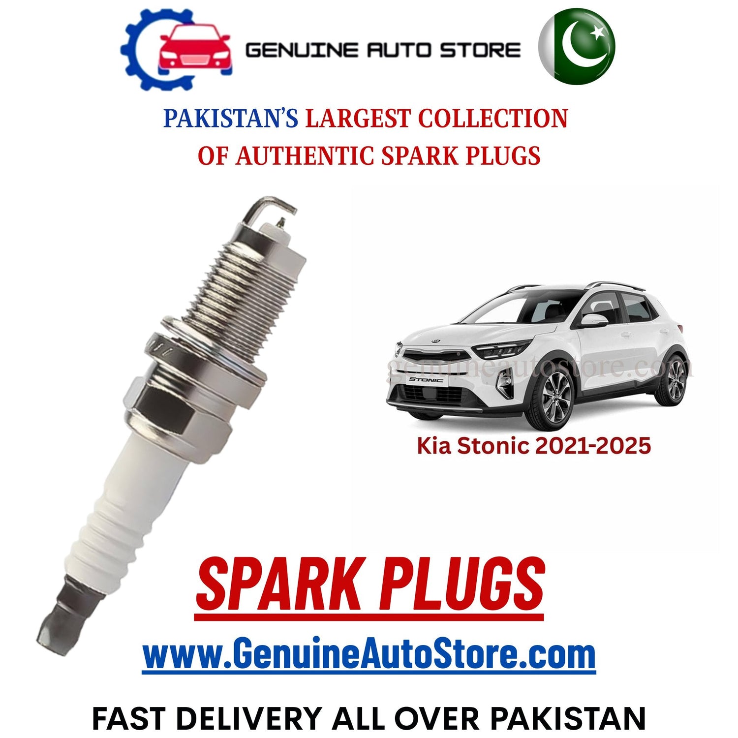 Original Iridium Kia Stonic 2021-2025 spark plugs in Pakistan