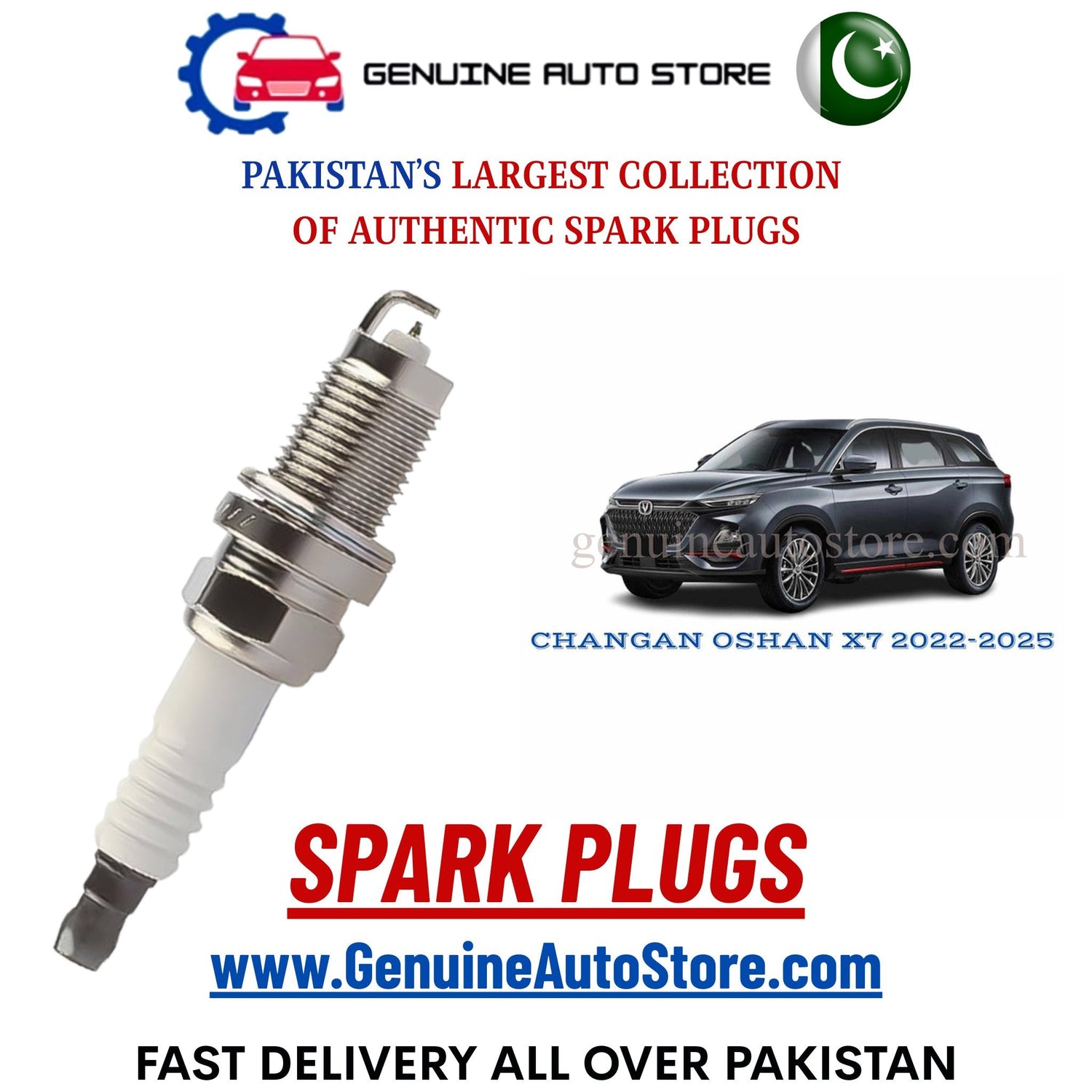 Original Iridium CHANGAN OSHAN X7 2022-2025 spark plugs in Pakistan